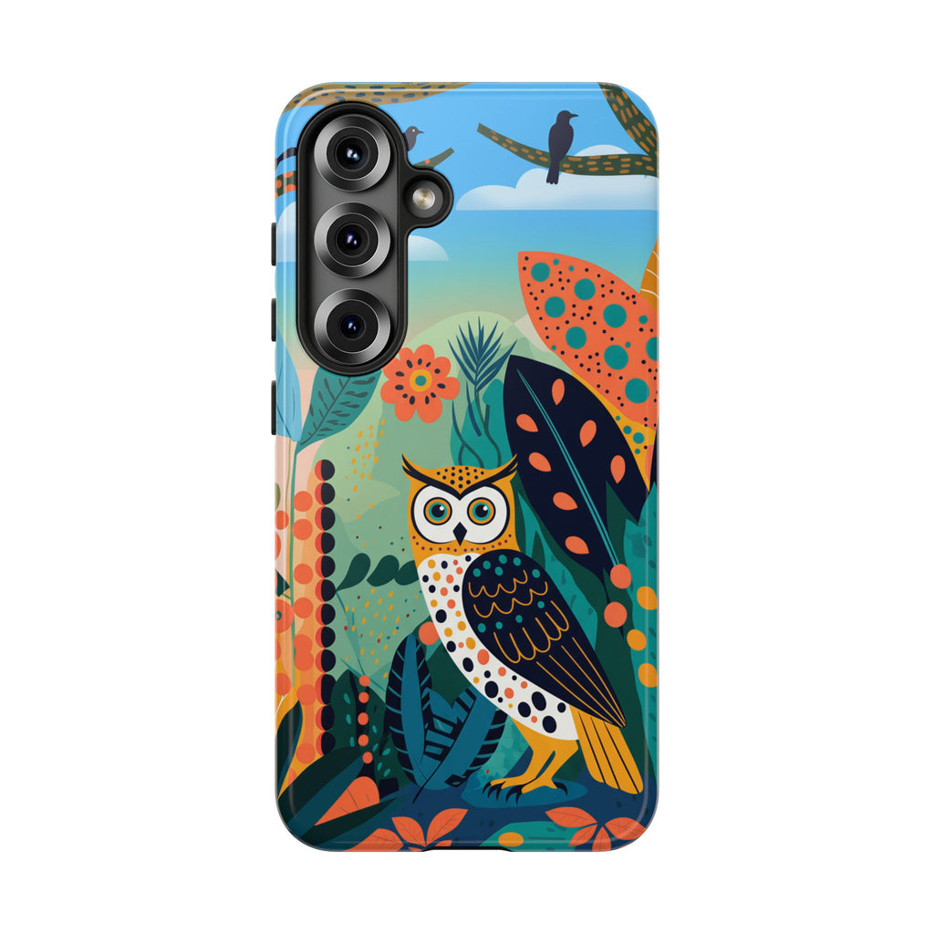 Botanical Forest Colourful Owl Samsung Galaxy Phone Case