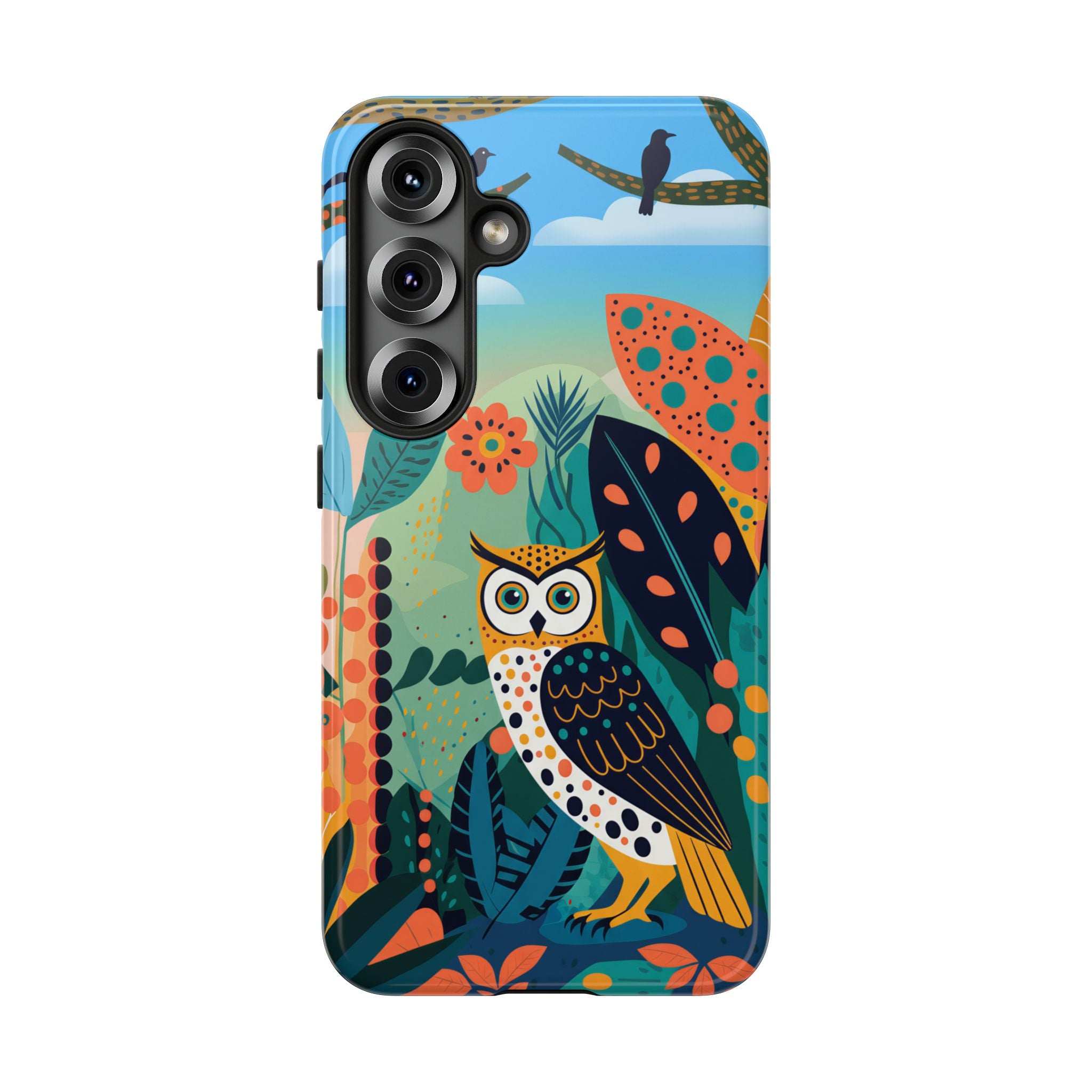 Botanical Forest Colourful Owl Samsung Galaxy Phone Case