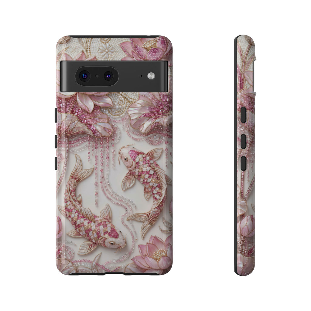 Koi Lotus Tough Case — Pink Floral Fish Google Pixel Phone Cover