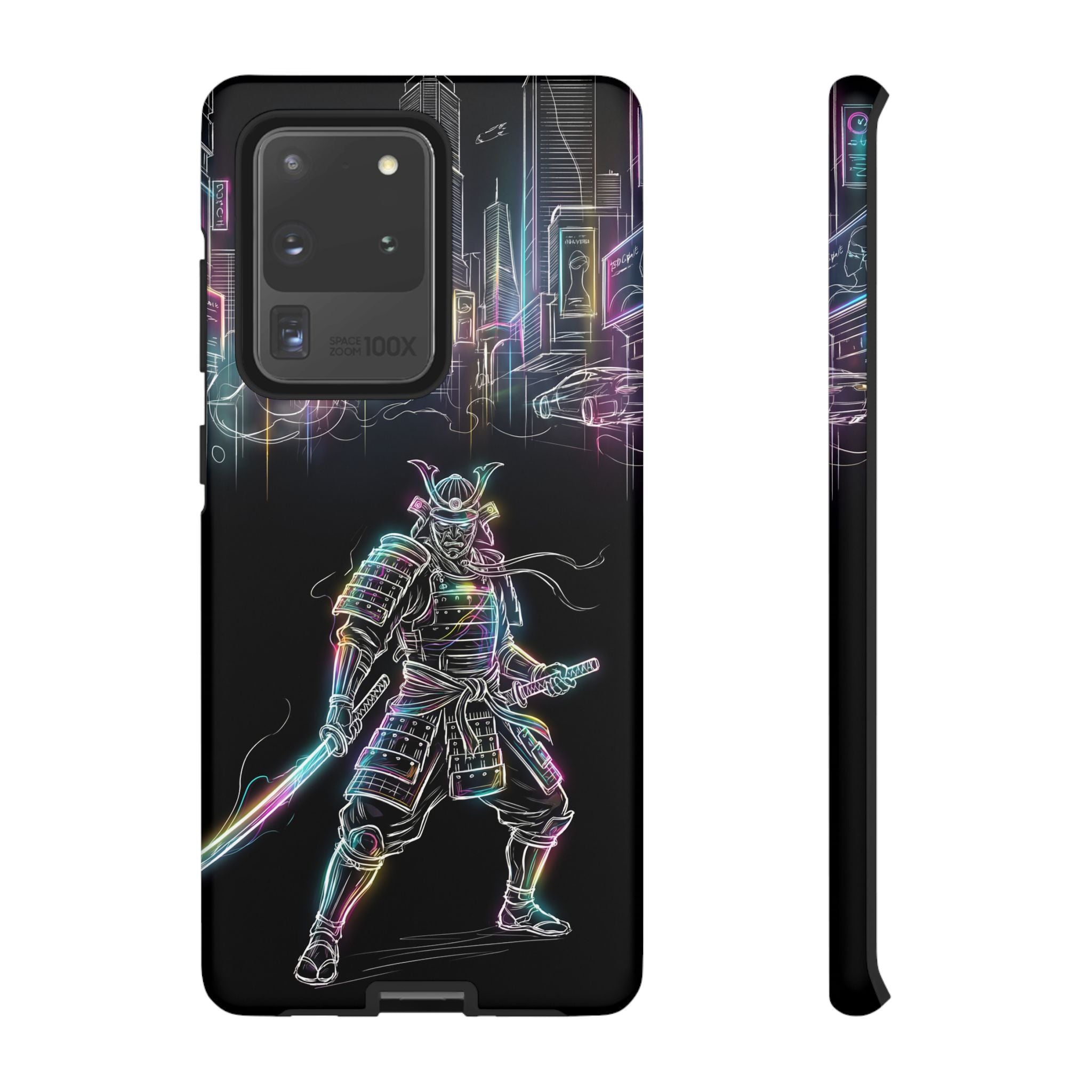 Neon Samurai Samsung Galaxy Phone Case | Cyberpunk City Armor