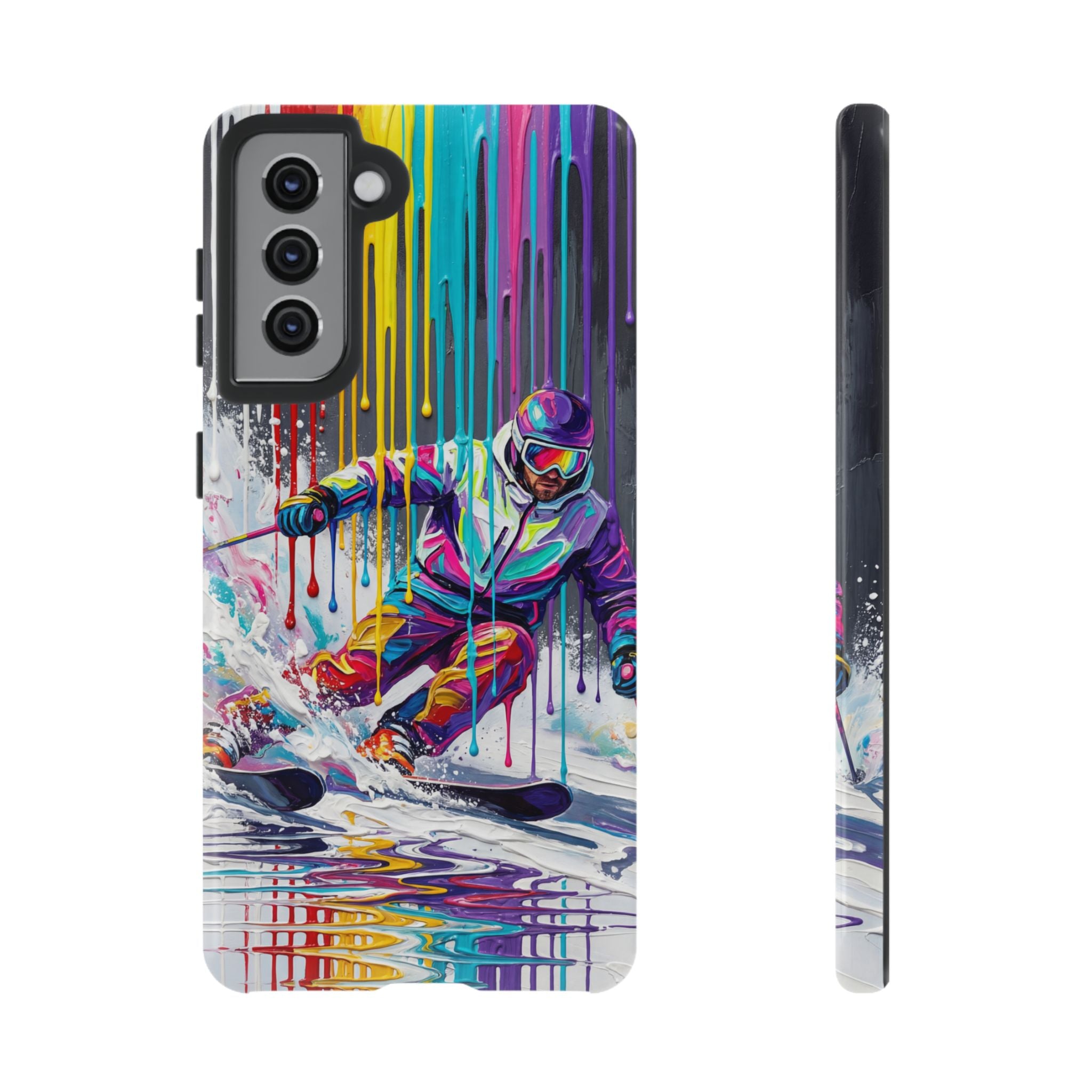Colourful Skiing Drip Art Tough Samsung Galaxy Phone Case