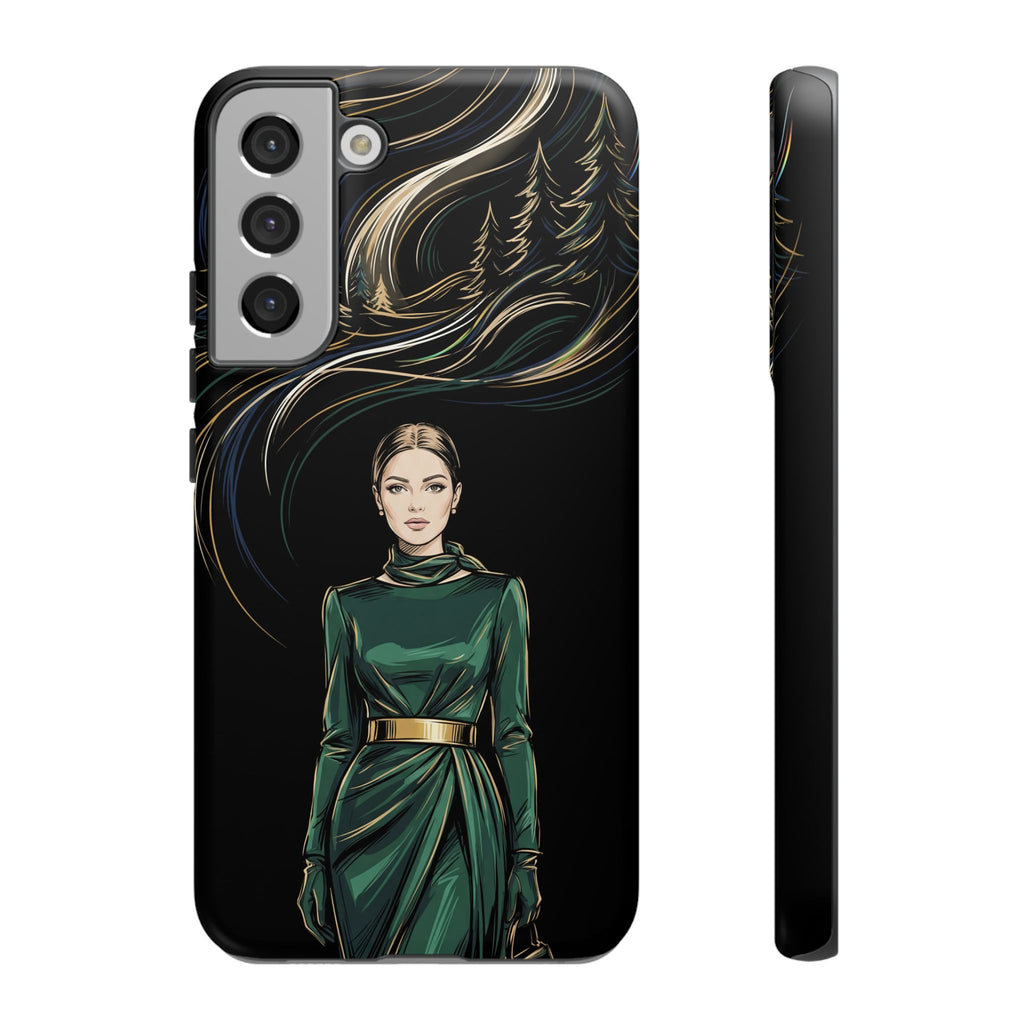 Elegante custodia per telefono Samsung Galaxy con donna della foresta