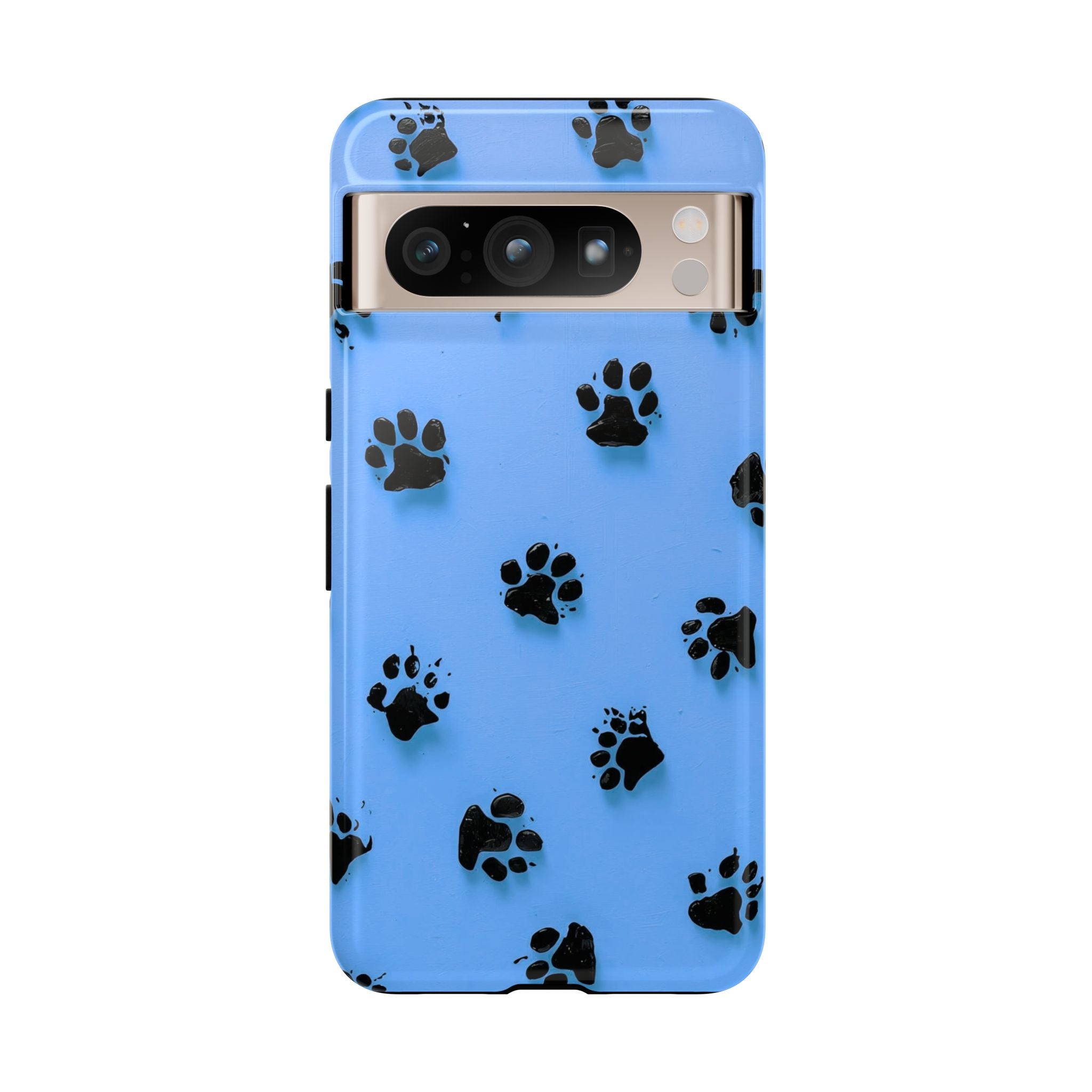 Blue Paw Print Tough Google Pixel Case — Protective Dog & Cat Lover Cover