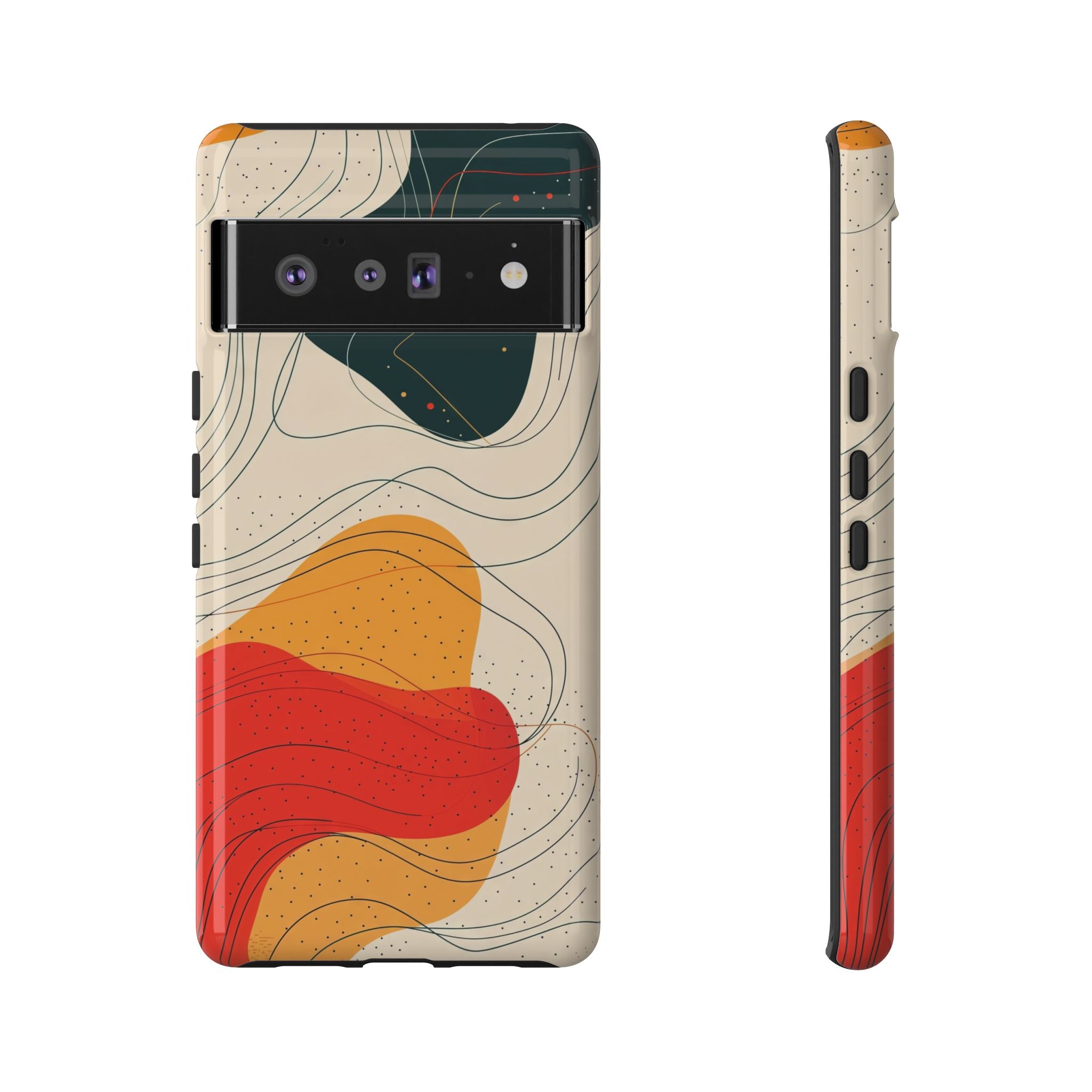 Abstract Retro Waves Google Pixel Case | Colourful Modern Art