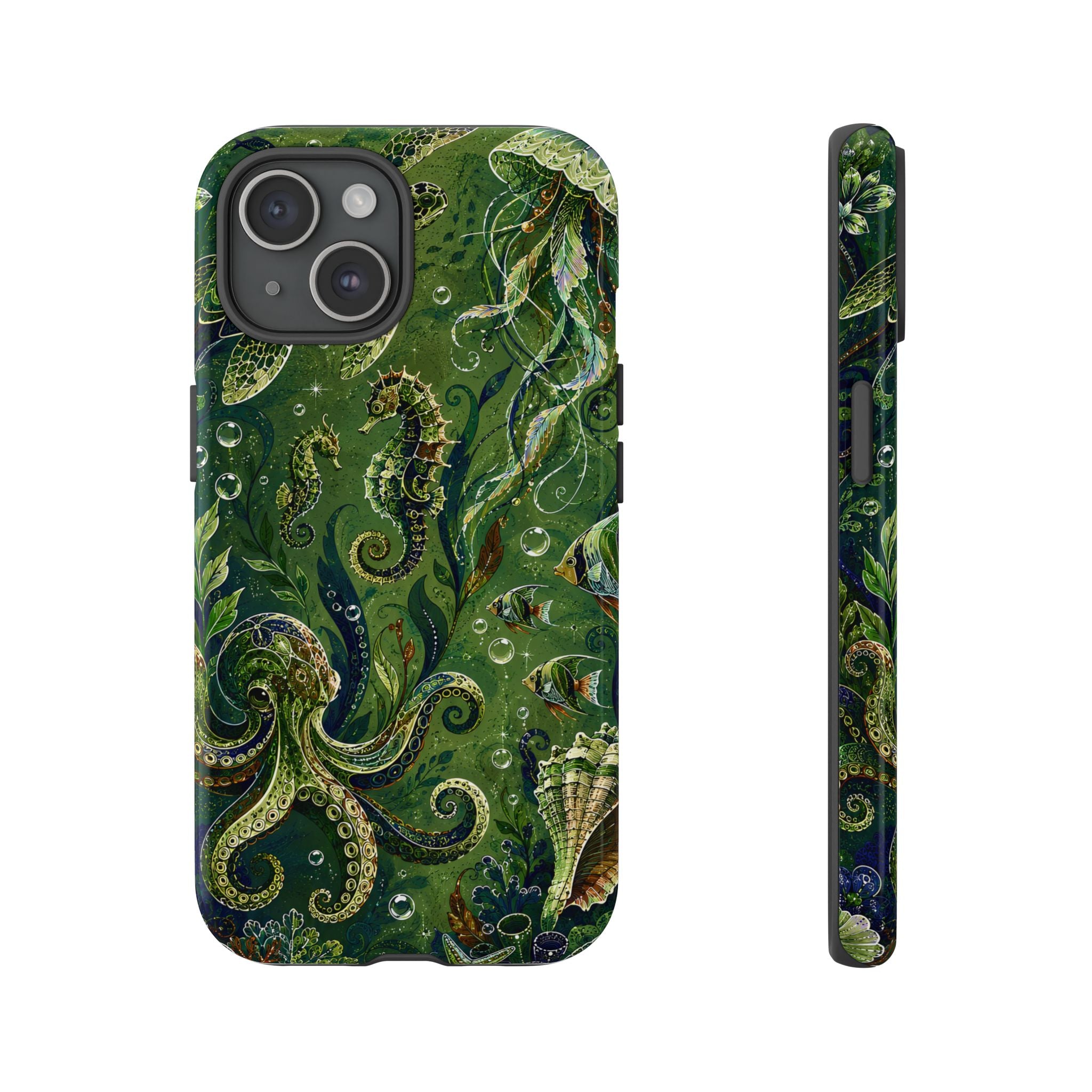 Octopus Tough iPhone Case | Jewel Green Ocean Animal Cover