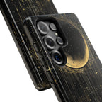 Moonlit Crescent Tough Samsung Galaxy Case | Gold Stars Night Sky