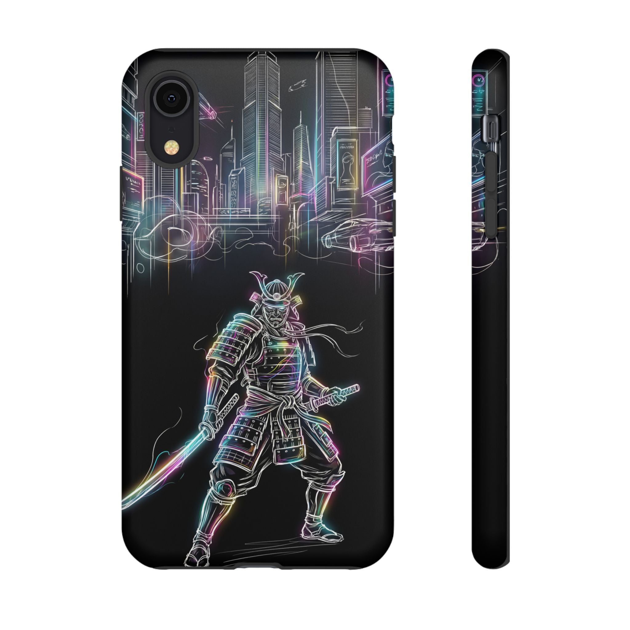 Neon Samurai iPhone Case | Cyberpunk City Armor