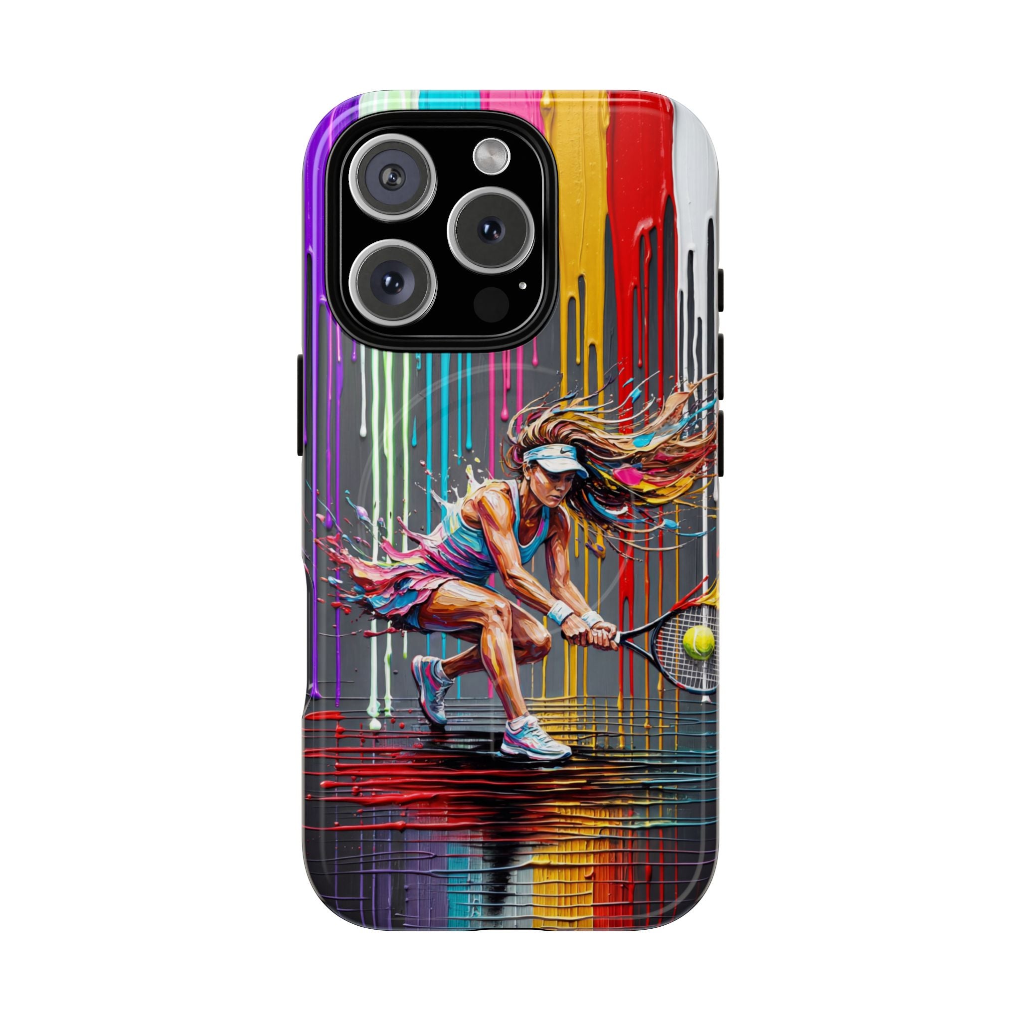 Colour Splash Tennis MagSafe iPhone Case | Vibrant Female Player Art