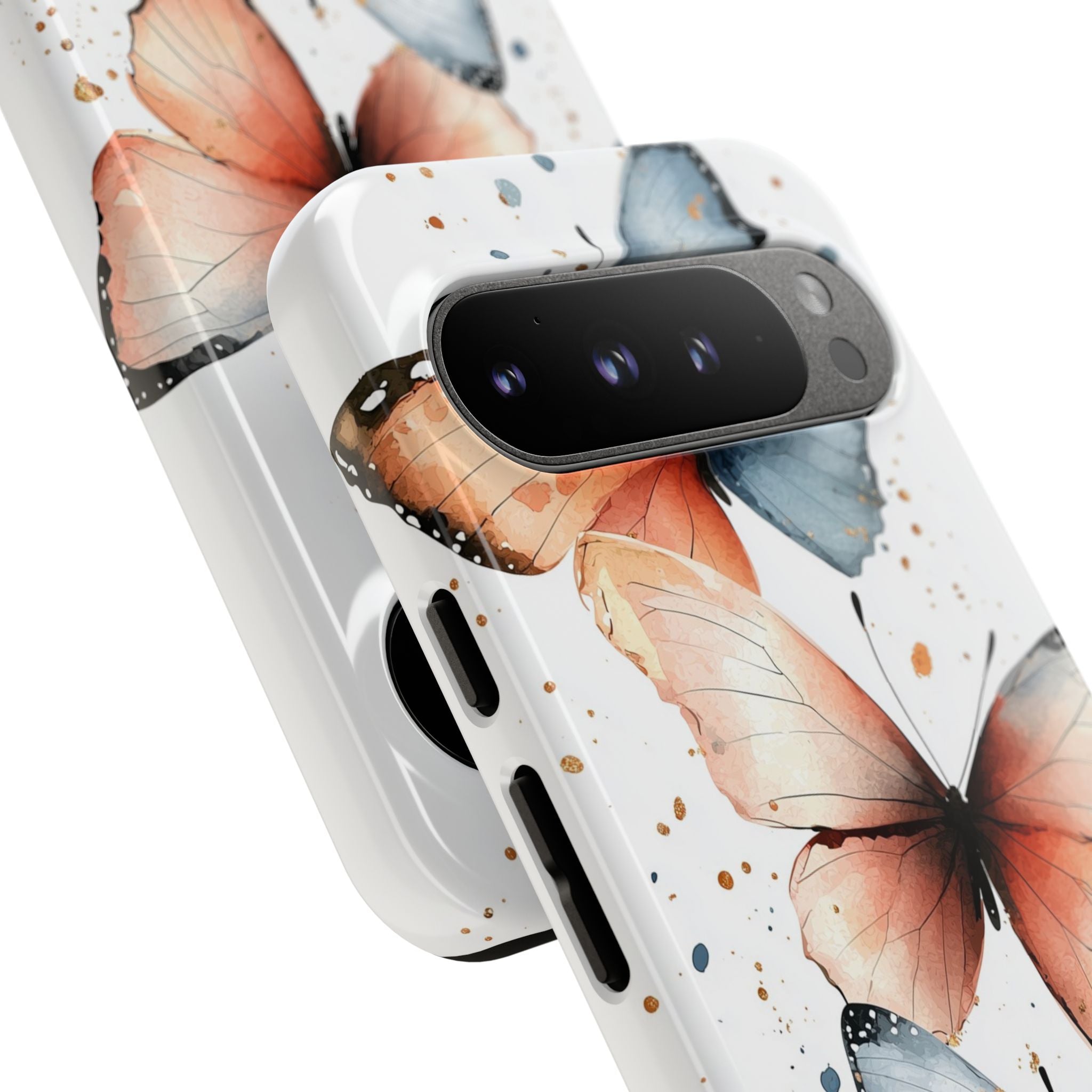 Watercolour Blue & Peach Butterfly Tough Google Pixel Case