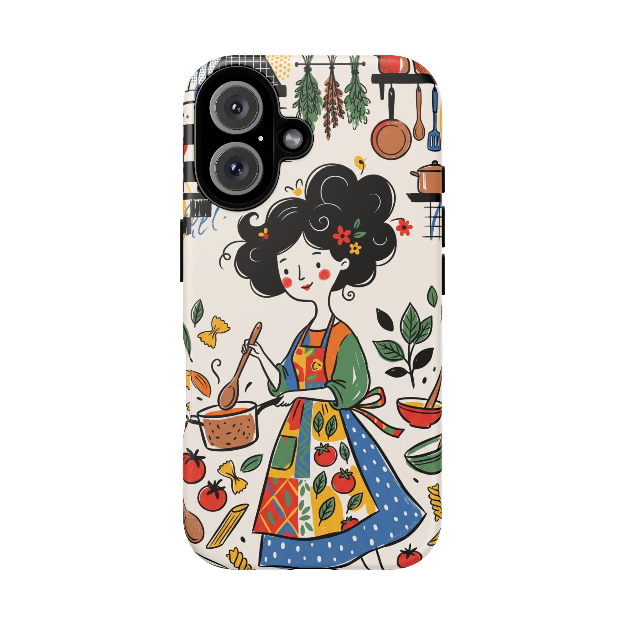 Whimsical Chef Kitchen Illustration iPhone Case