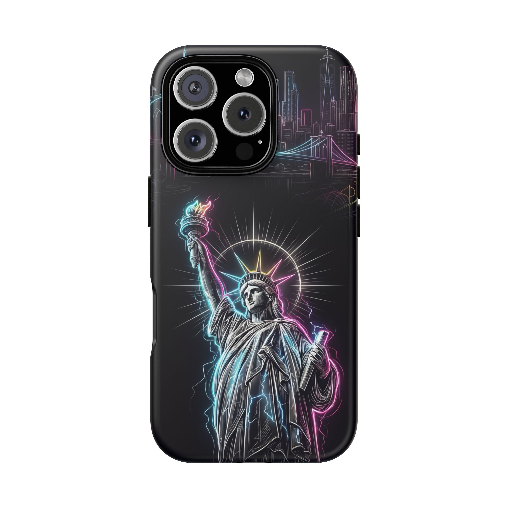 Neon Statue of Liberty Tough iPhone Case