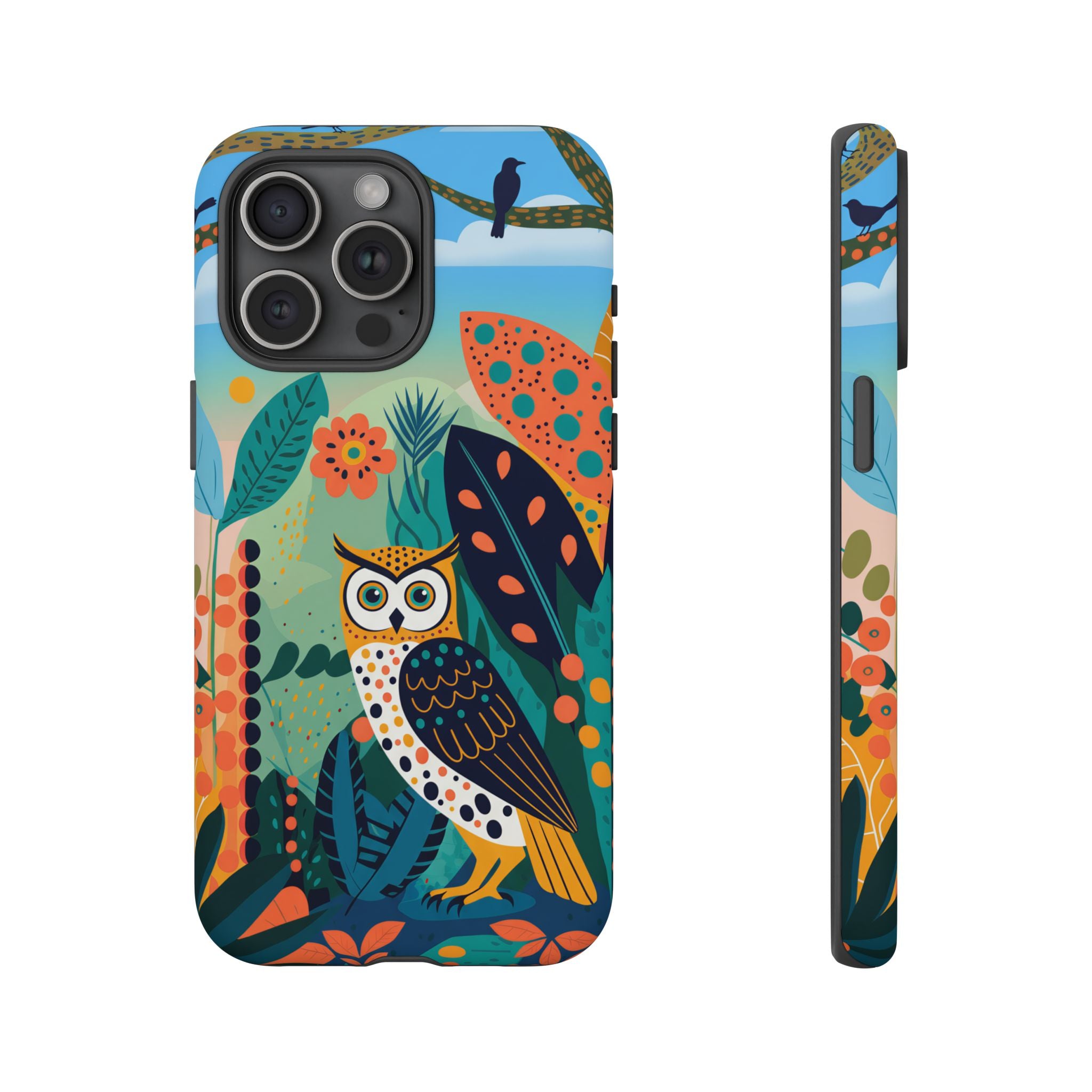 Botanical Forest Colourful Owl iPhone Case