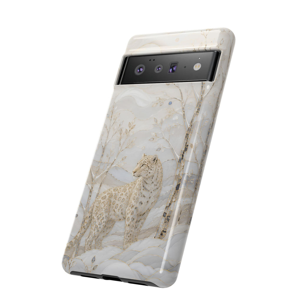 Snow Leopard Google Pixel Phone Case | Winter Forest Phone Case