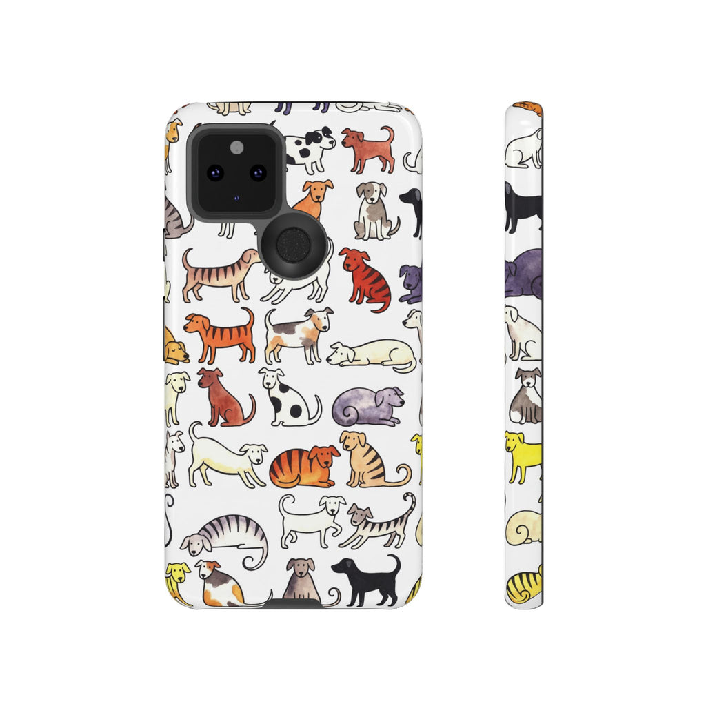Dog Pattern Google Pixel Case | Cute Colourful Dogs