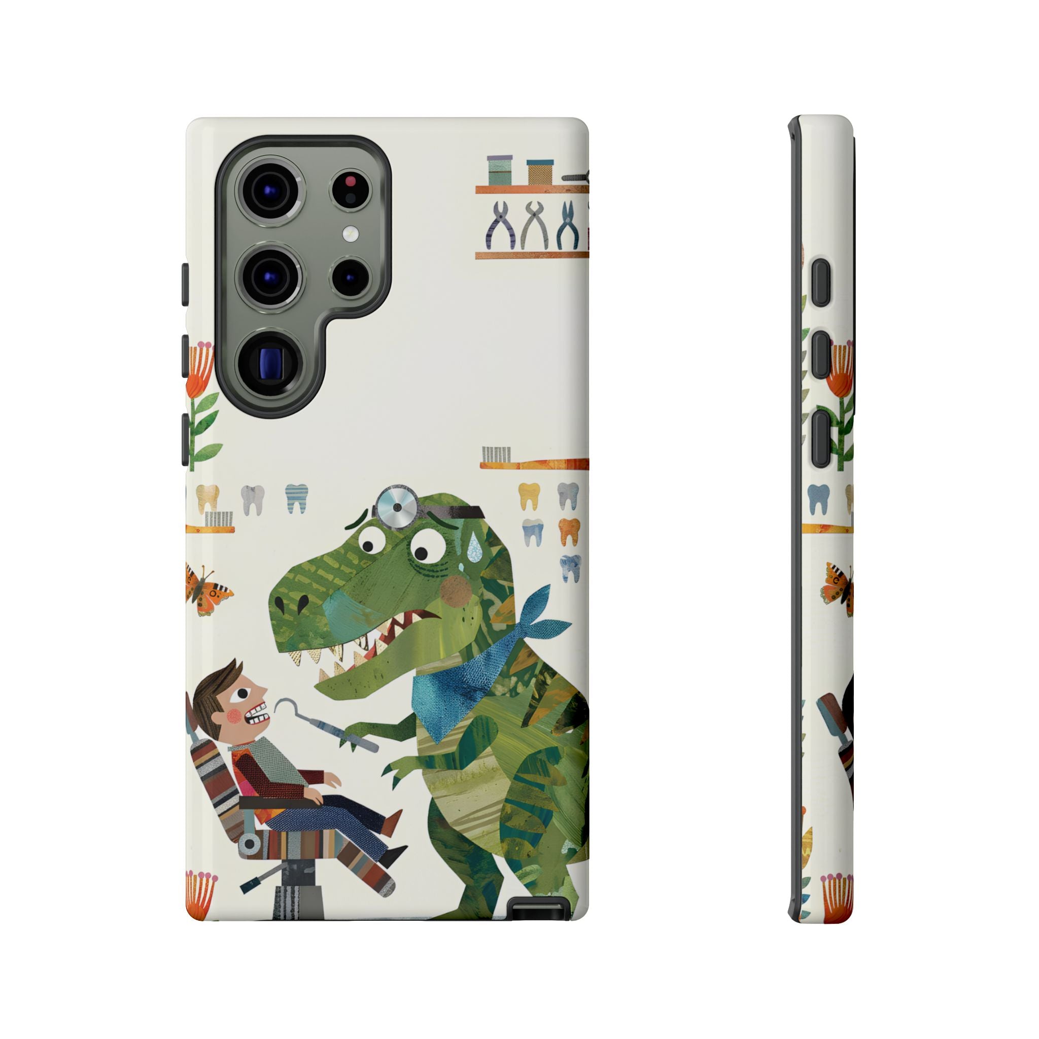 Dinosaur Dentist Tough Samsung Galaxy Phone Case | Cute Pediatric Dental Cover