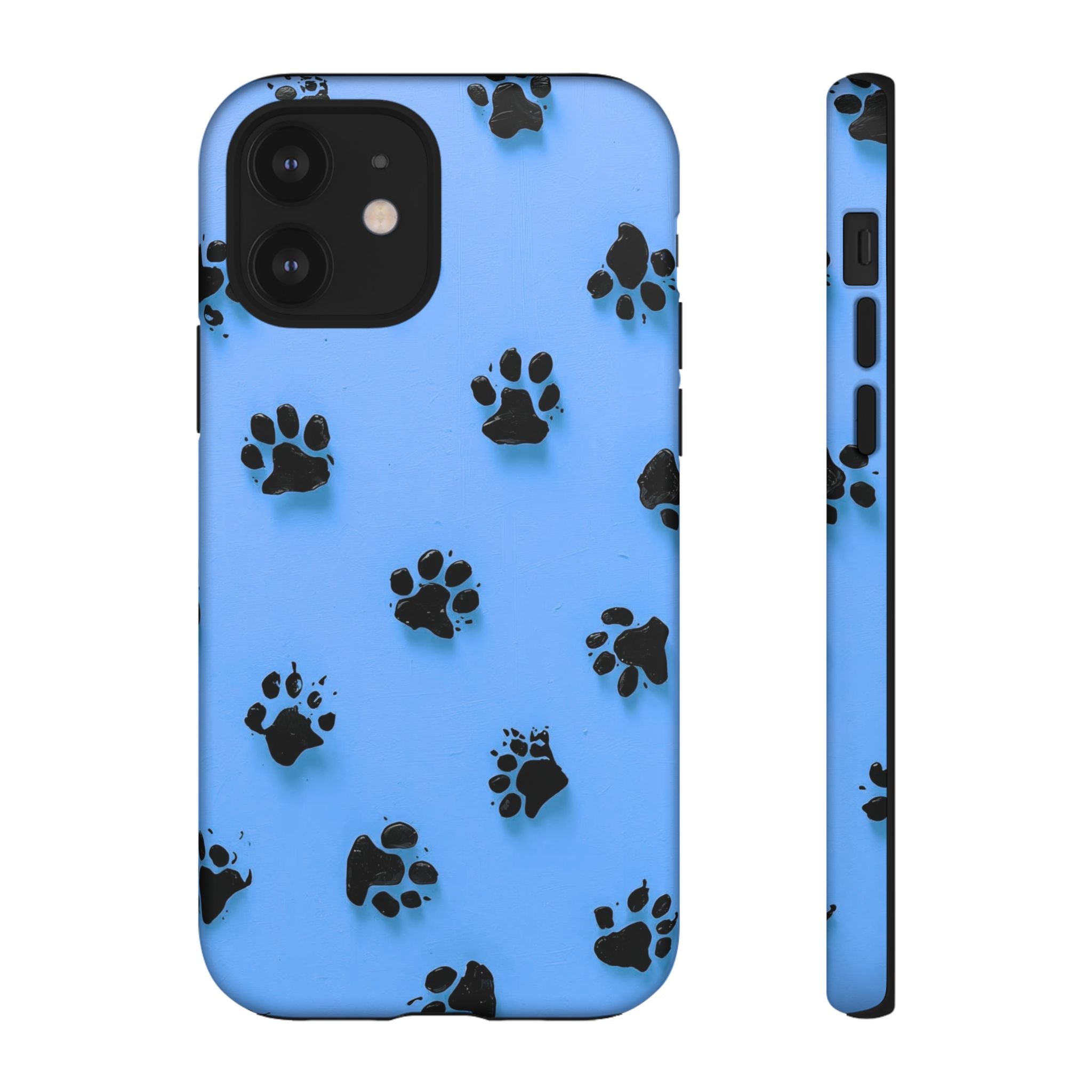 Blue Paw Print Tough iPhone Case — Protective Dog & Cat Lover Cover
