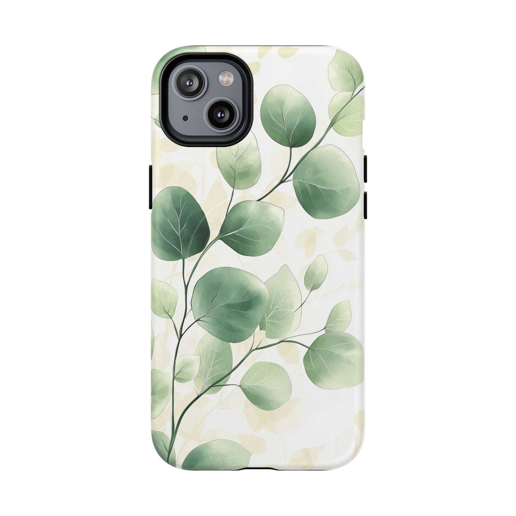 Botanical Eucalyptus Tough MagSafe iPhone Case | Green Watercolour Leaf