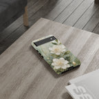 White Floral  Google Pixel Phone Case | Sage Green Botanical Phone Case