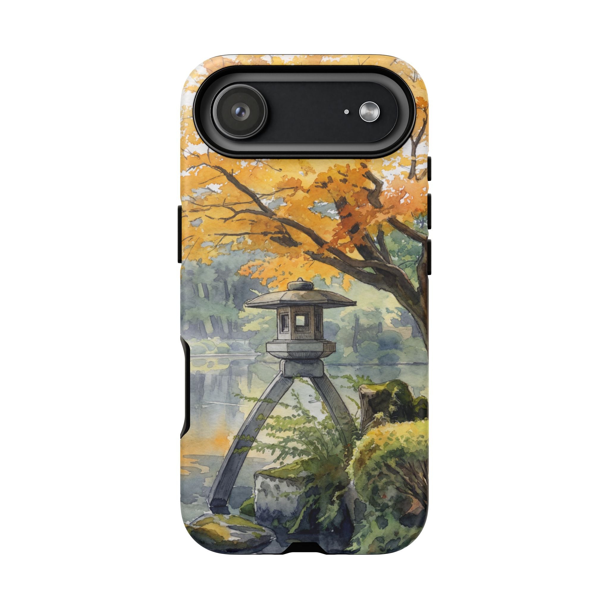 Autumn Japanese Garden iPhone Case | Scenic Lantern Fall