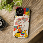 Vintage Scooter Granny iPhone Case | Colourful Retro Elderly Lady Design