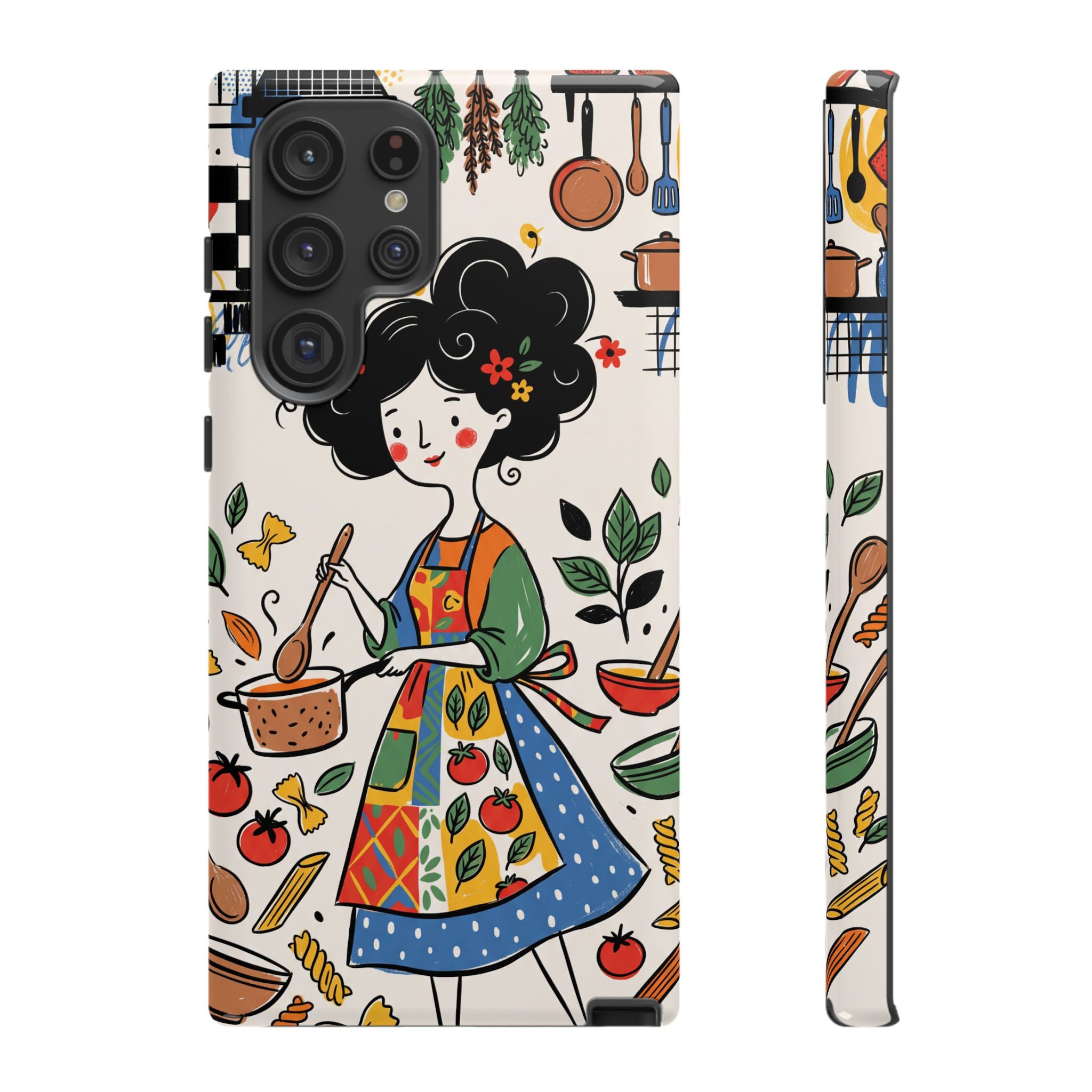 Whimsical Chef Kitchen Illustration Samsung Galaxy Phone Case