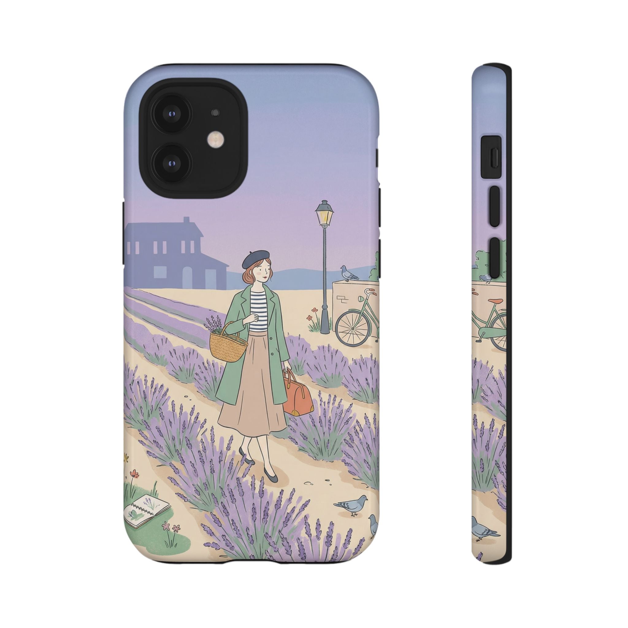 Lavender Field iPhone Case | Vintage Travel Illustration Protective Case