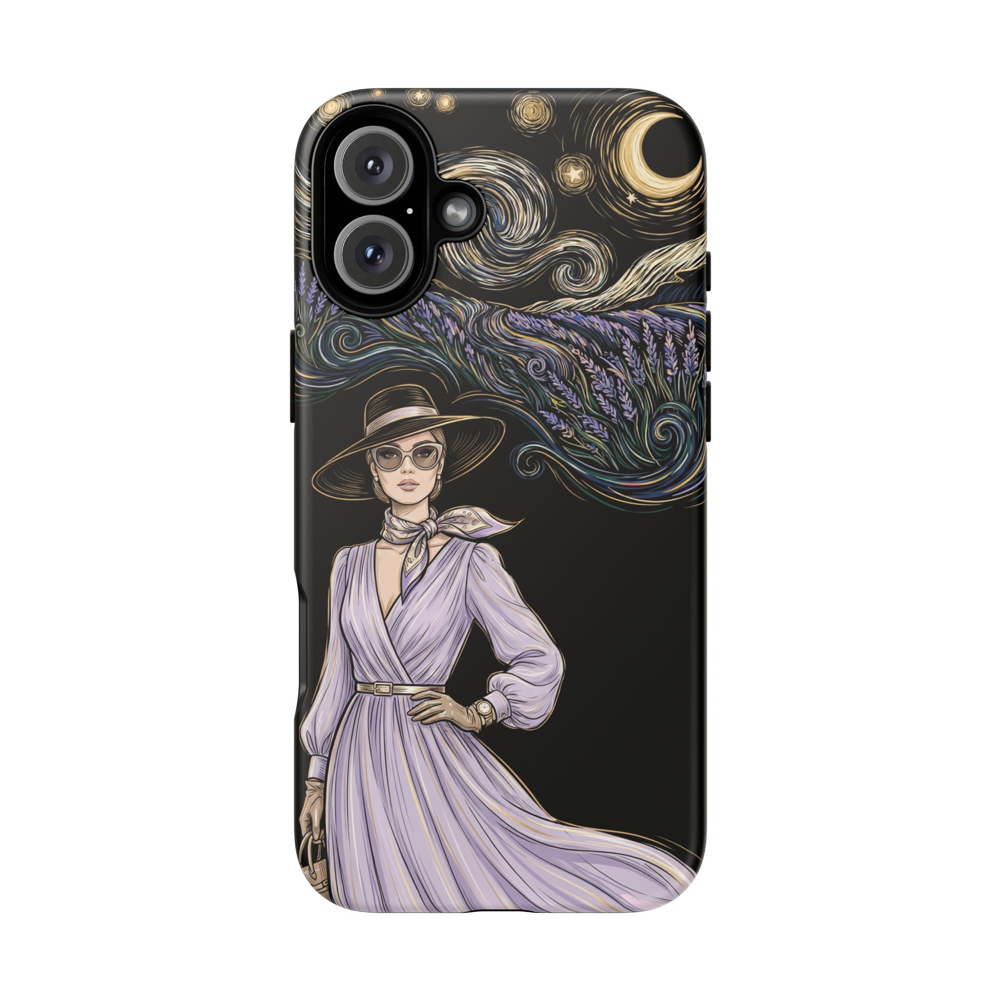 Starry Night Lavender Woman iPhone Case | Artistic Protective Tough Case