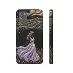 Cover per telefono Samsung Galaxy Lavander Breeze | Elegante protezione floreale con donna danzante