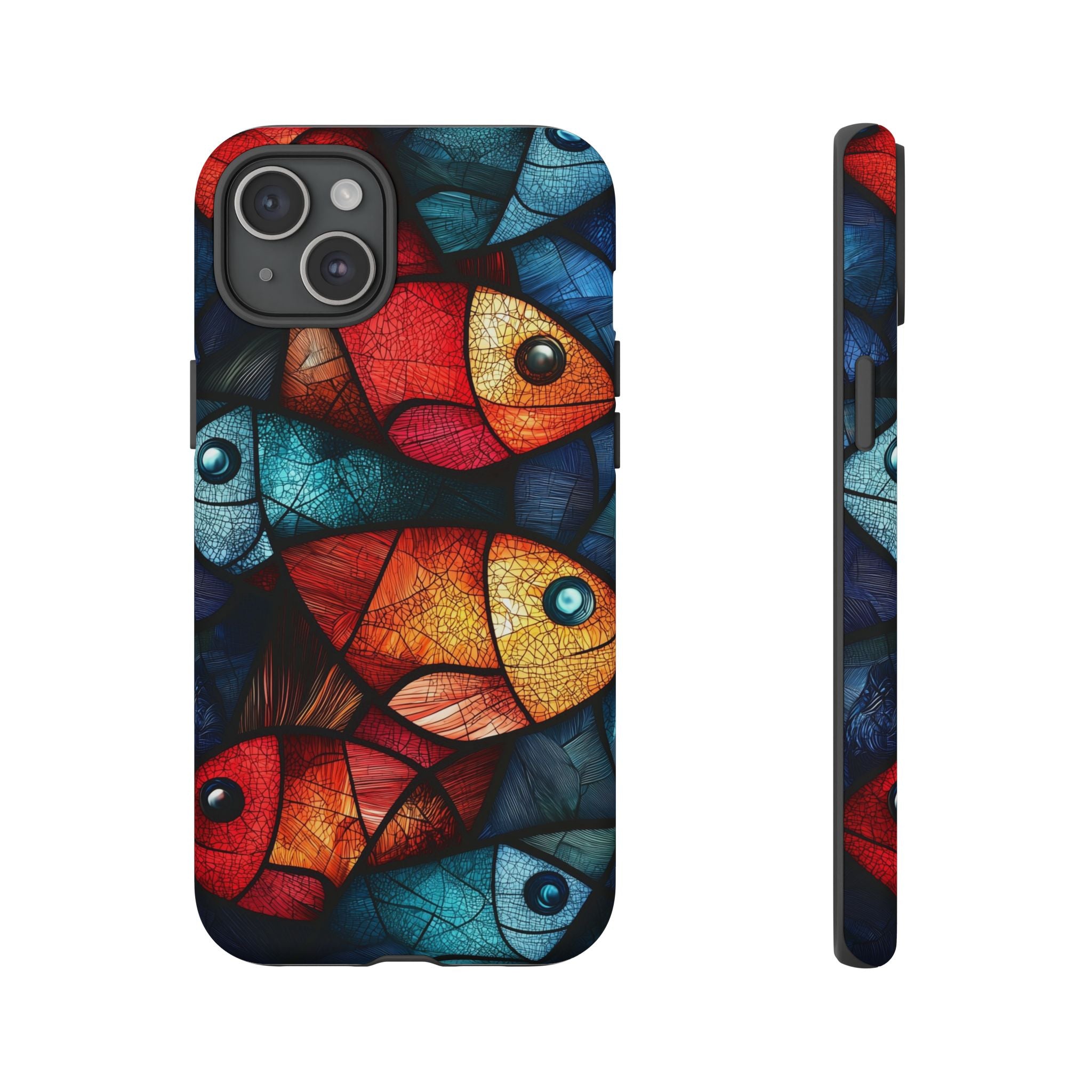 Fish Mosaic Tough iPhone Case — Colourful Artistic Fish Pattern