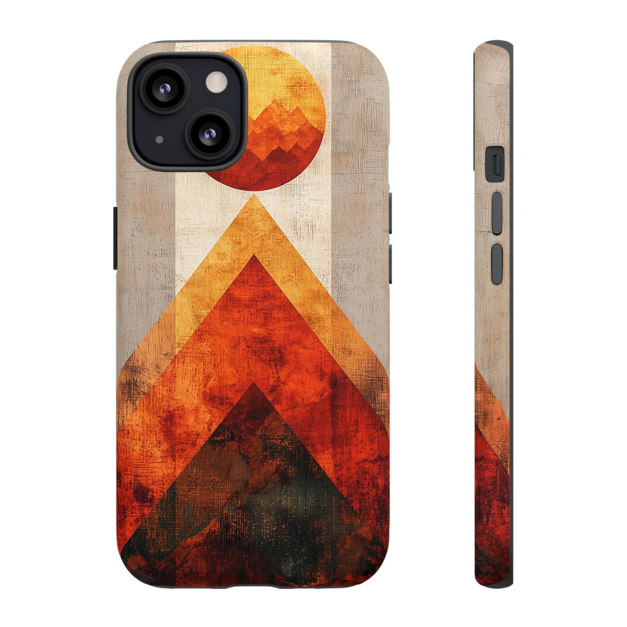Retro Geometric Sunset iPhone Case