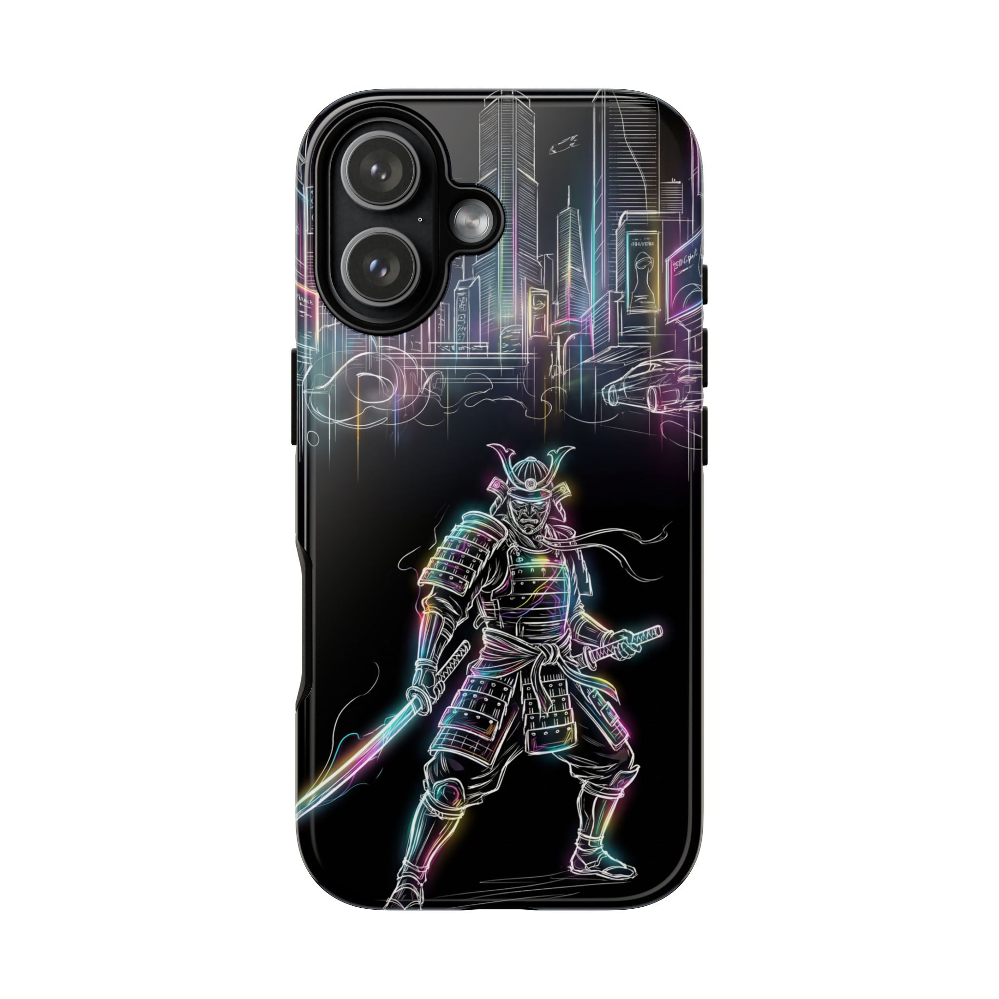 Neon Samurai iPhone Case | Cyberpunk City Armor