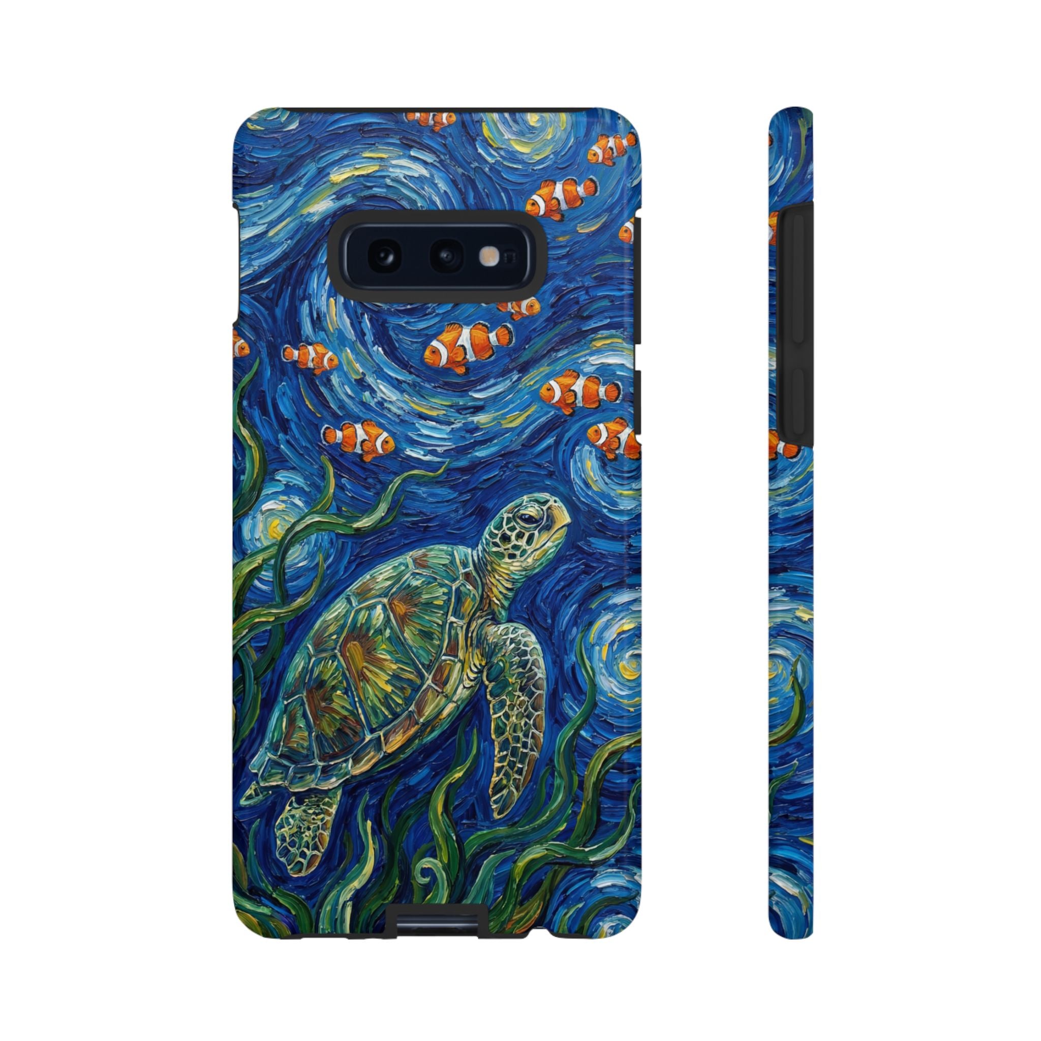 Sea Turtle & Clownfish Tough Samsung Galaxy Case | Van Gogh Style Ocean Art