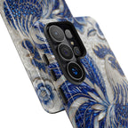 Asian Zodiac Rooster Samsung Galaxy Phone Case | Blue & White Porcelain Slim Shockproof Case | Year of the Rooster Gift