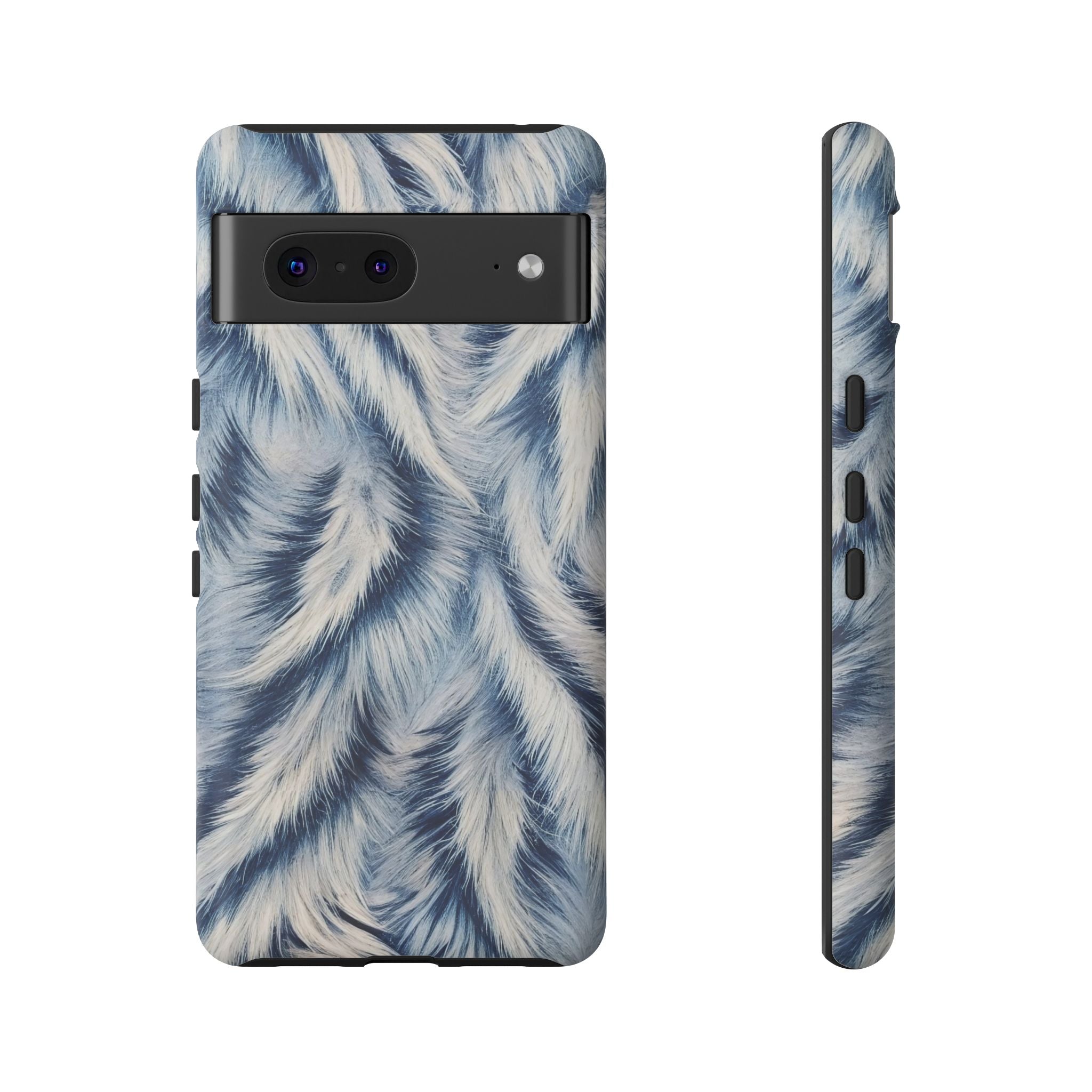 Blue Faux Fur Texture Protective Tough Google Pixel Case