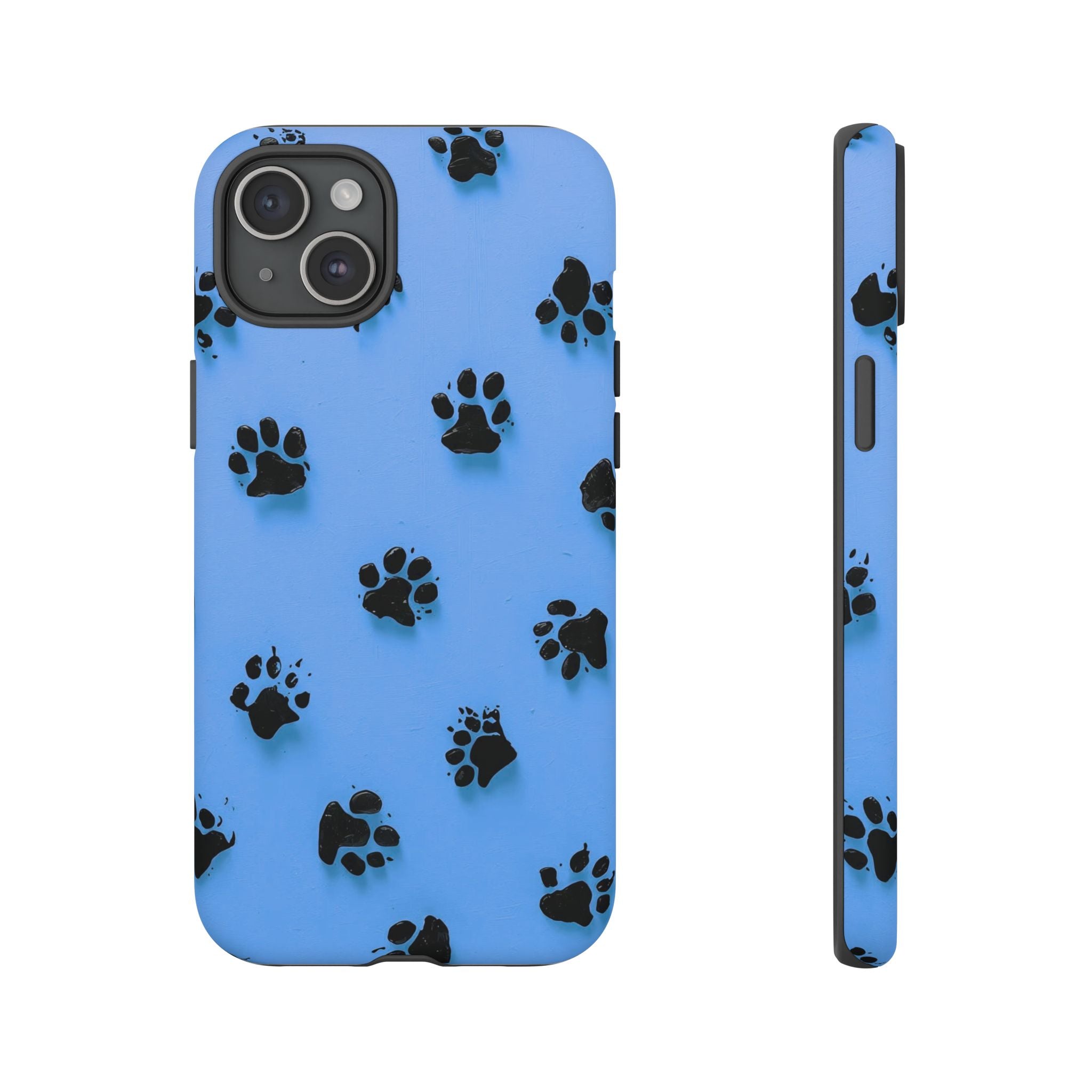 Blue Paw Print Tough iPhone Case — Protective Dog & Cat Lover Cover