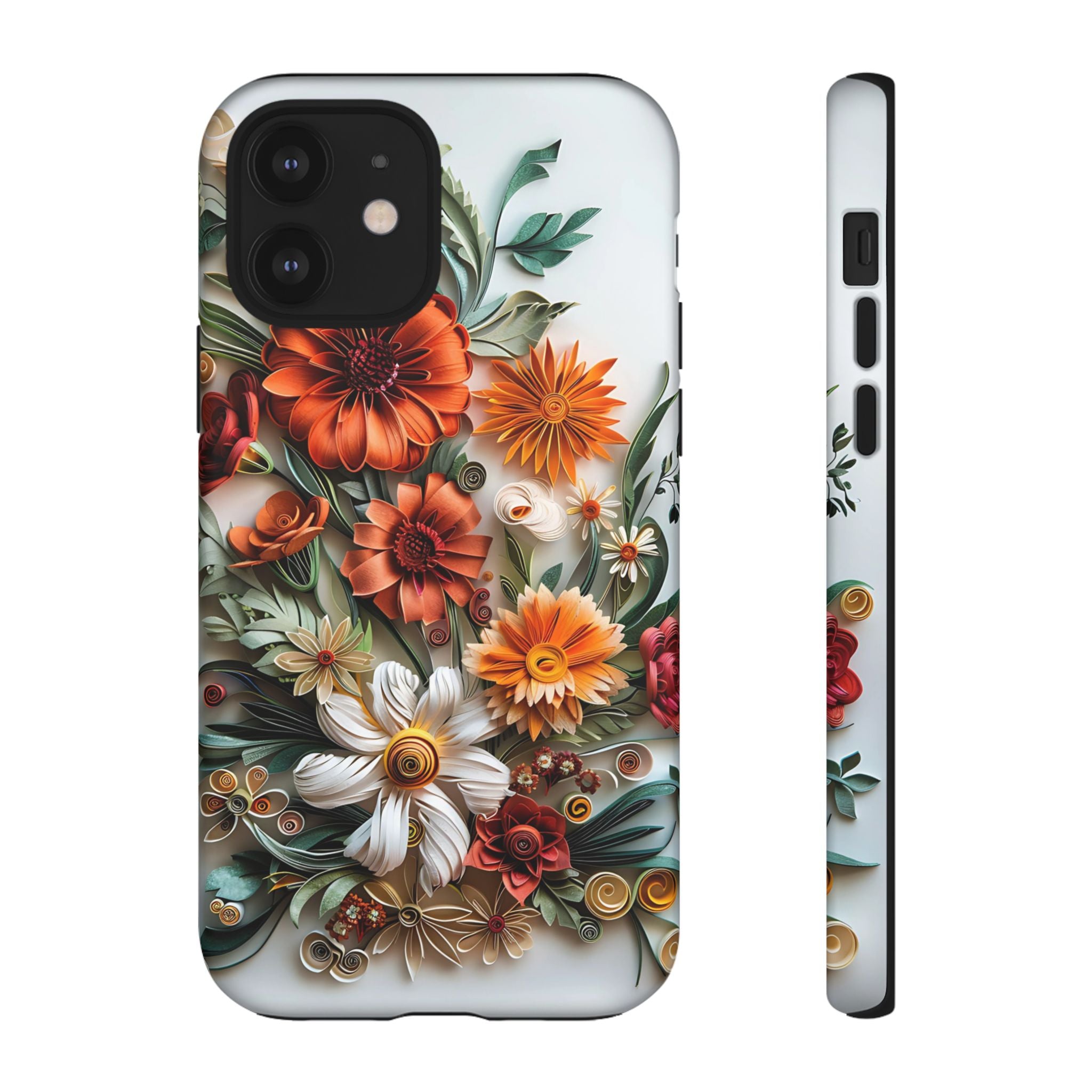Floral Quilling Tough iPhone Case — Orange Daisy