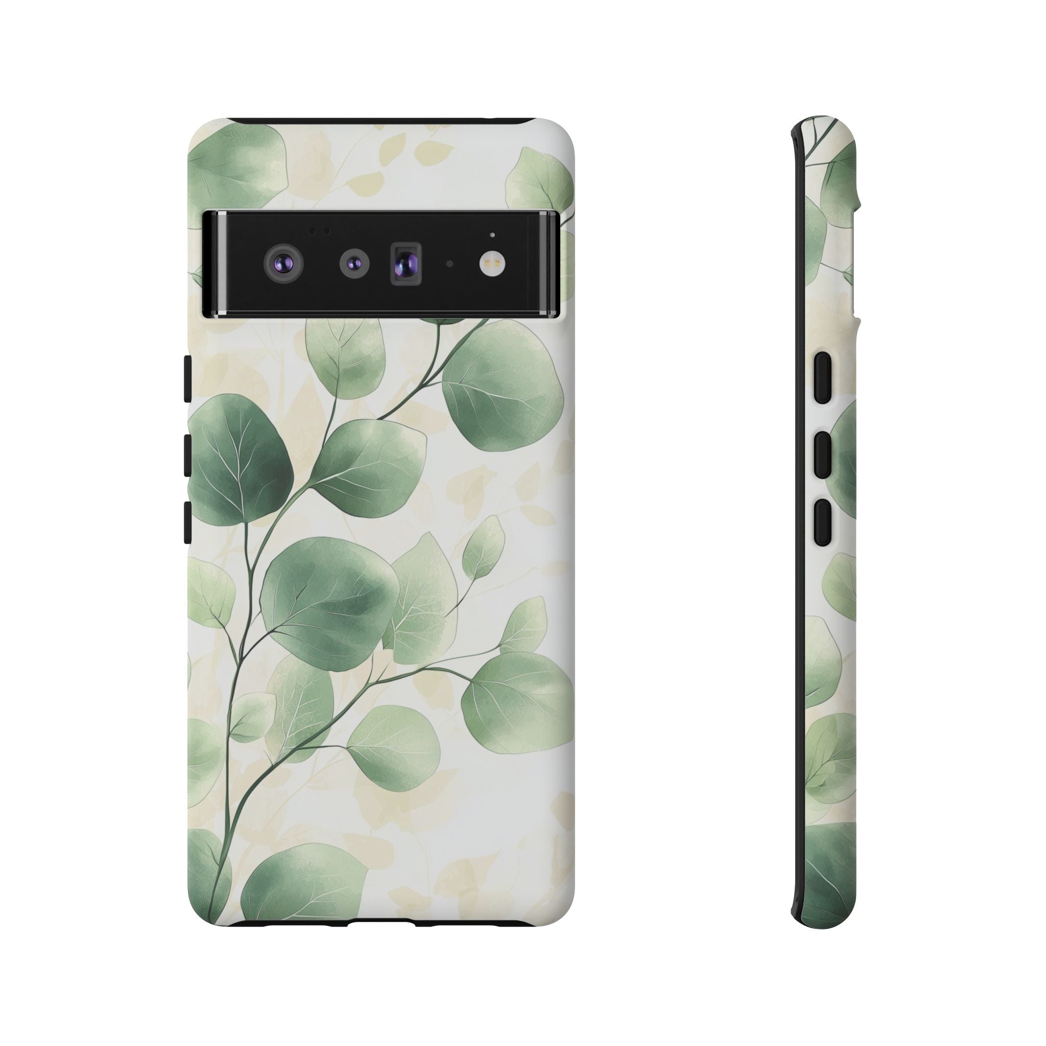 Botanical Eucalyptus Tough Google Pixel Phone Case | Green Watercolour Leaf
