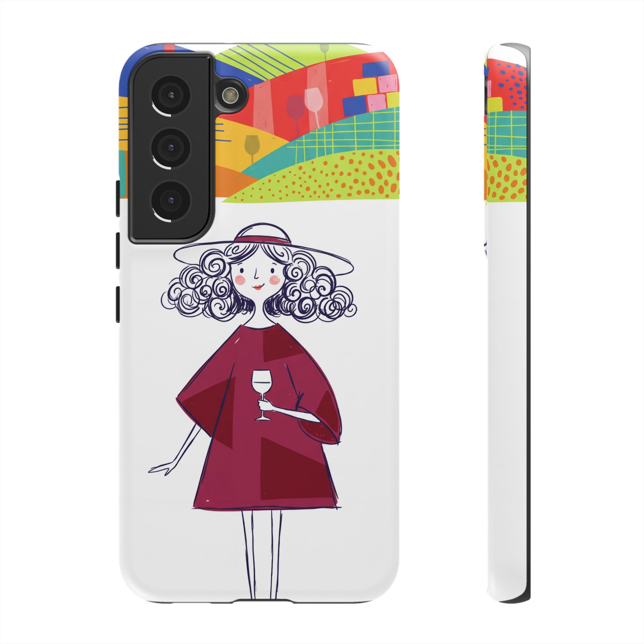 Colourful Artistic Wine Lady Samsung Galaxy Phone Case