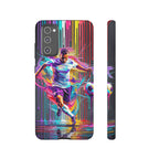 Soccer Player Neon Art Samsung Galaxy Phone Case | Vibrant Football Kick Protective Cover