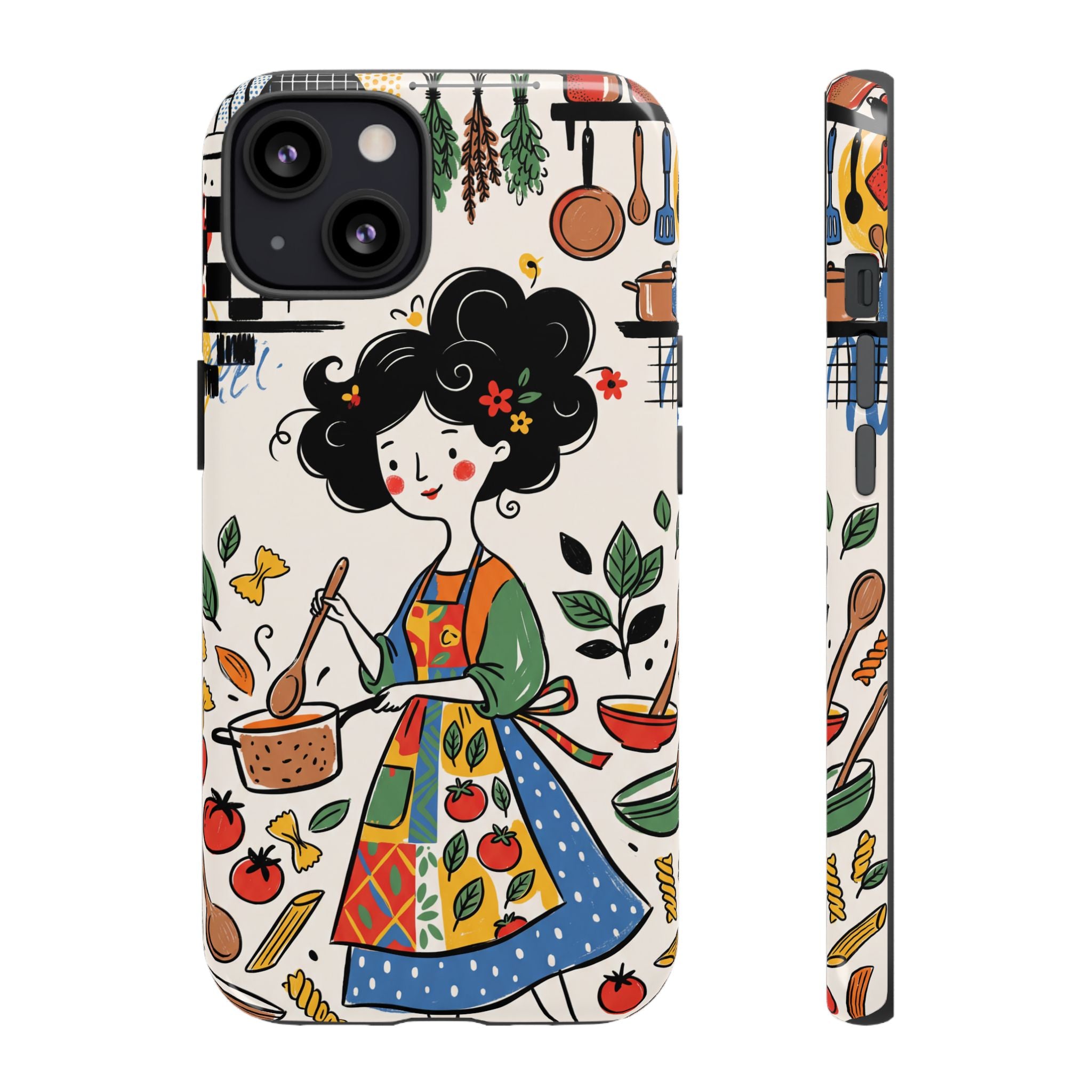 Whimsical Chef Kitchen Illustration iPhone Case