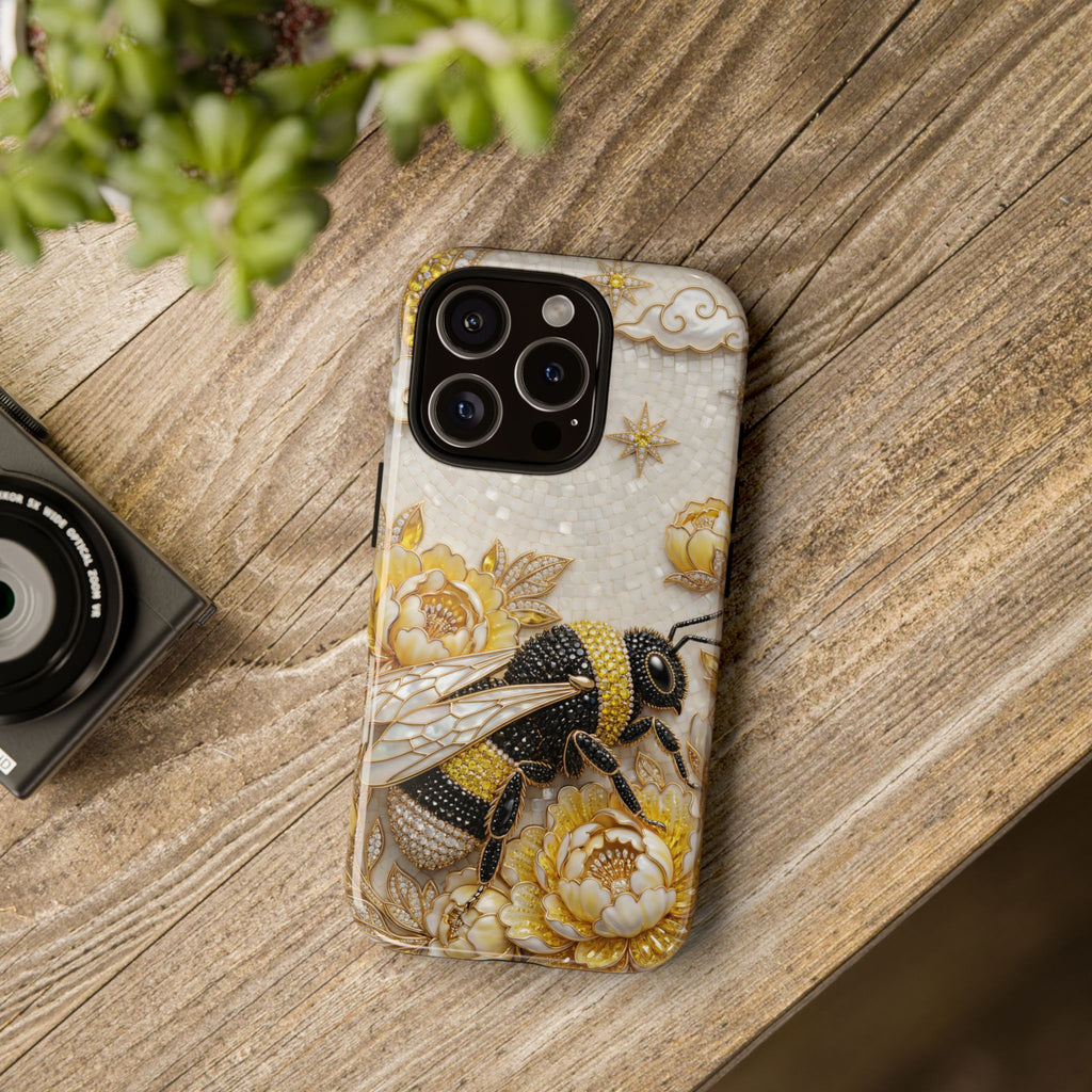 Golden Bee iPhone Case | Floral Moon iPhone Protector