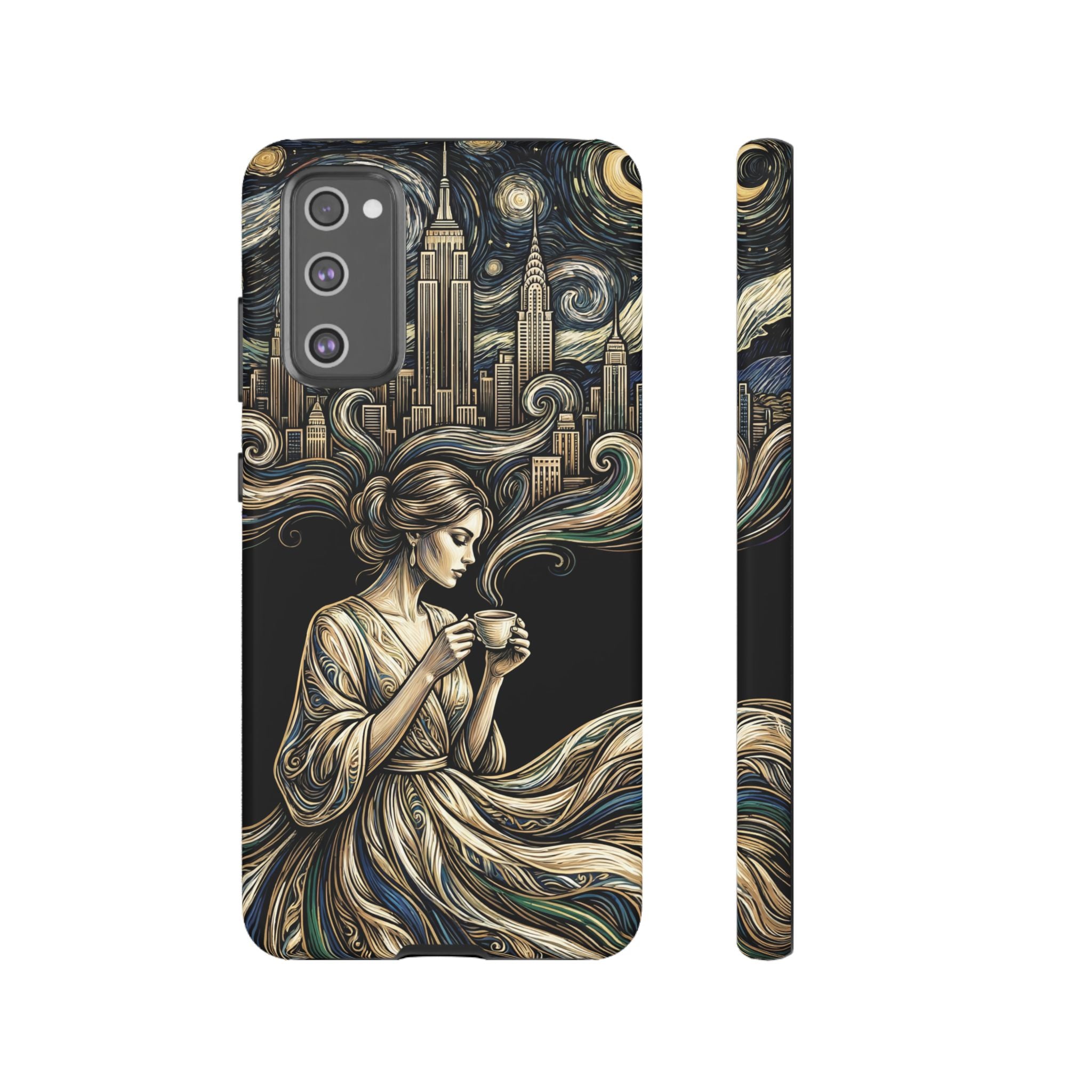 Vintage Cityscape Woman Tea Art Samsung Galaxy Phone Case