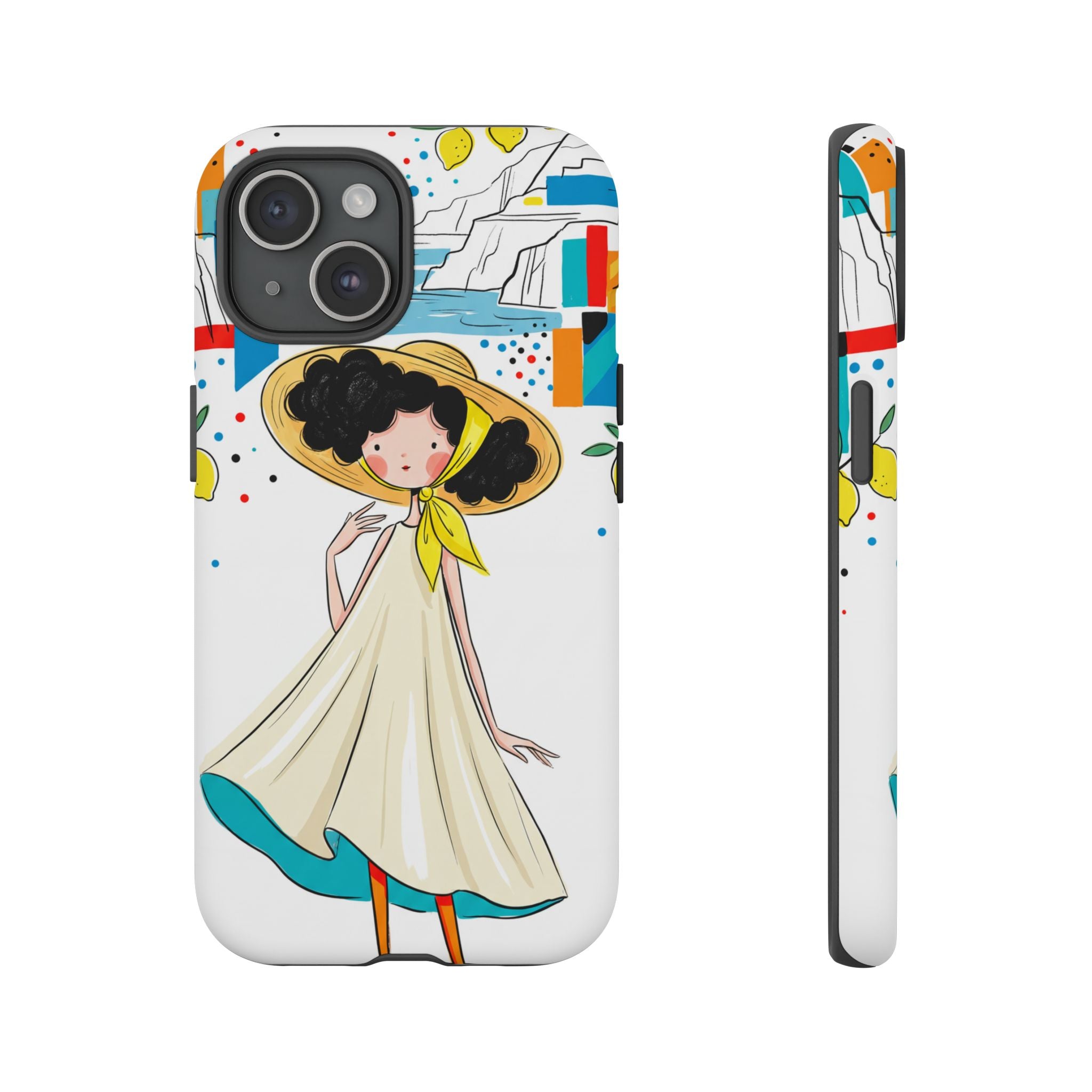 Cute Summer Girl iPhone Case | Whimsical Coastal Illustration Protective Case