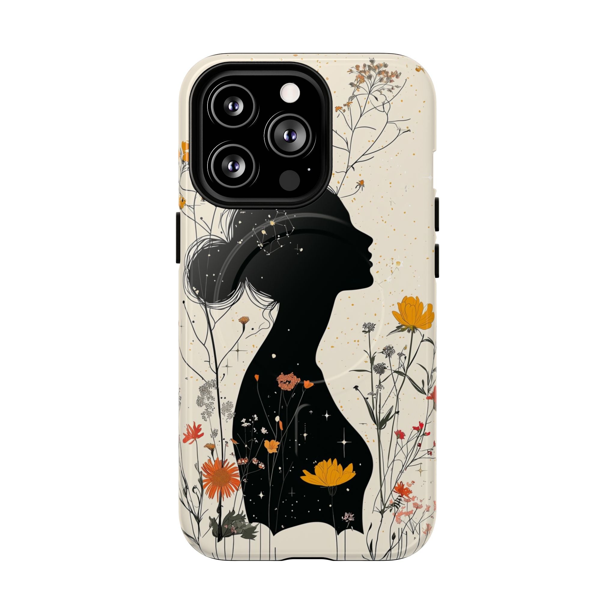 Custodia MagSafe per iPhone con silhouette floreale | Botanical Woman