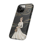 Cover per iPhone con illustrazione di donna elegante | Sposa vintage in abito fluente