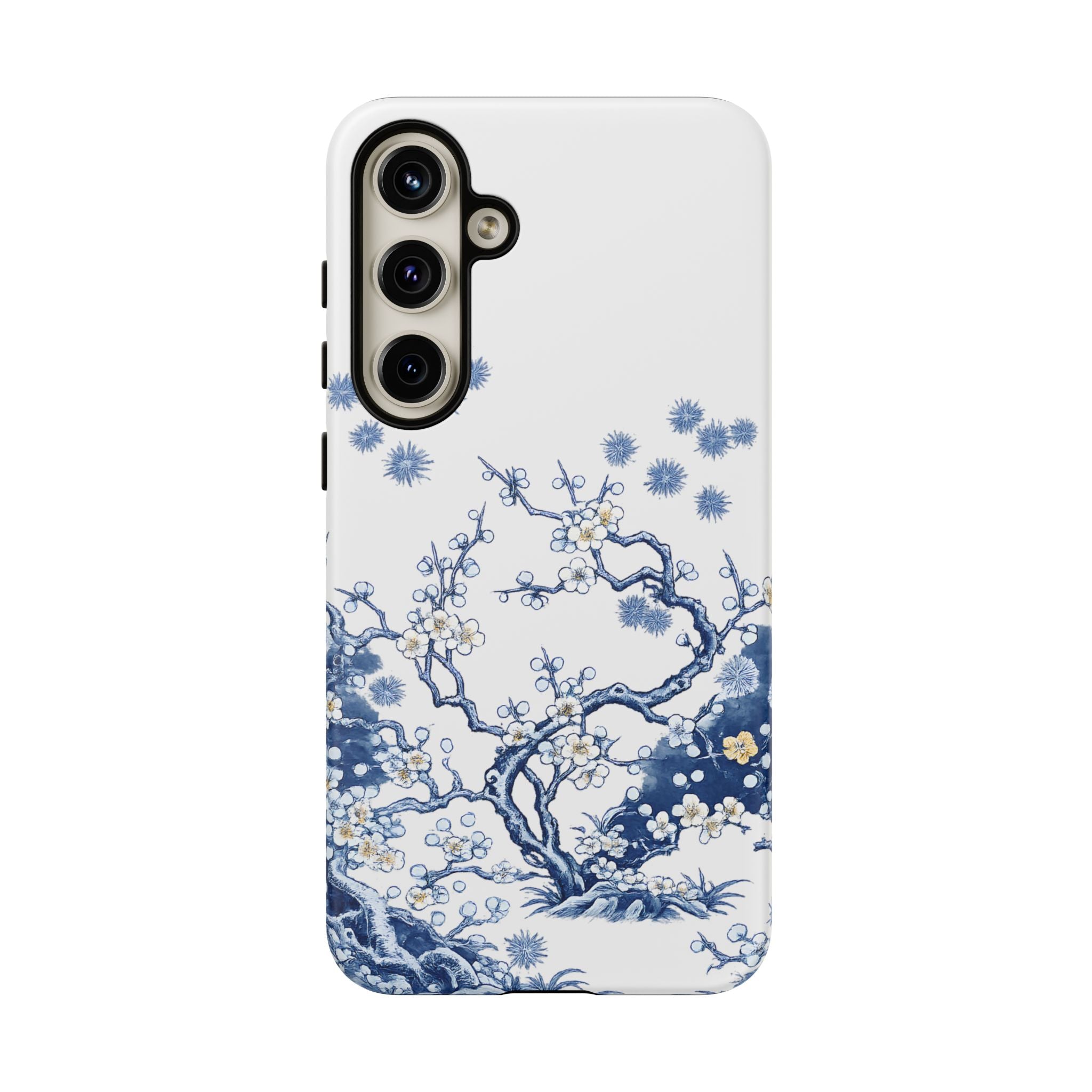 Vintage Blue White Porcelain Samsung Galaxy Phone Case | Chinoiserie Floral Tough Cover
