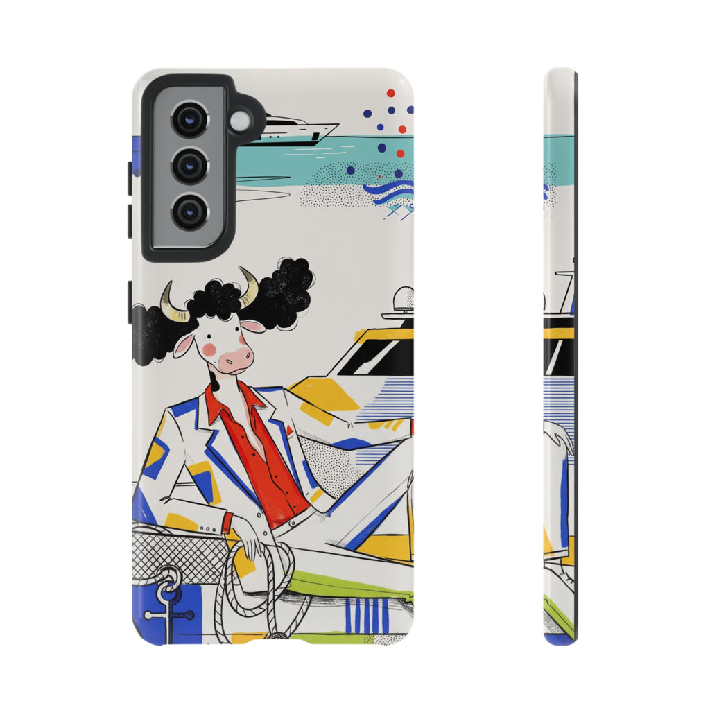 Nautical Cow Graphic Protective Samsung Galaxy Phone Case