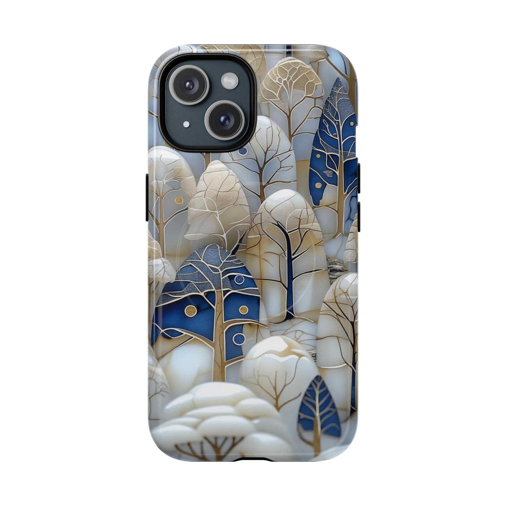 Blue Gold Forest Art MagSafe Case