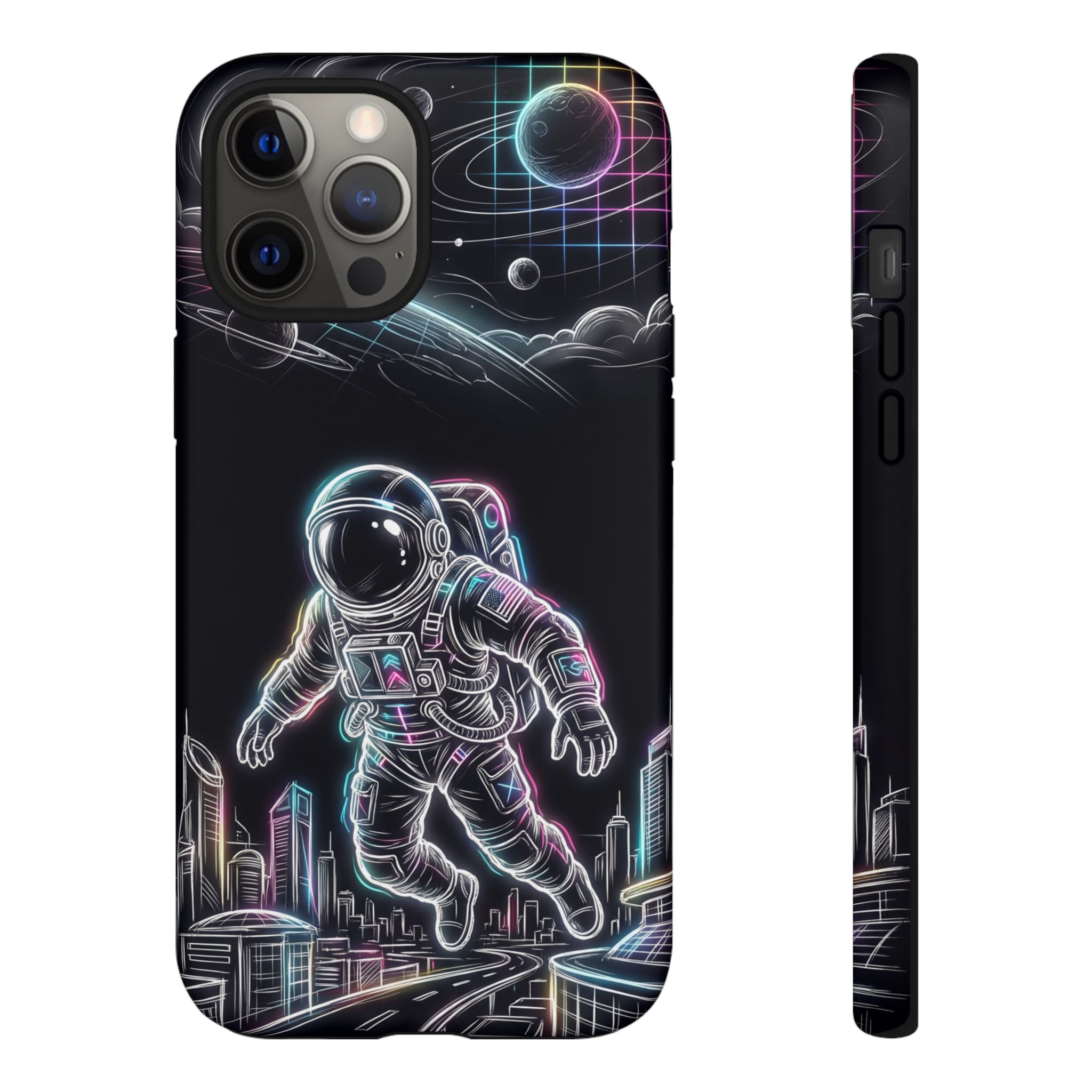 Space Explorer Astronaut Neon iPhone Case