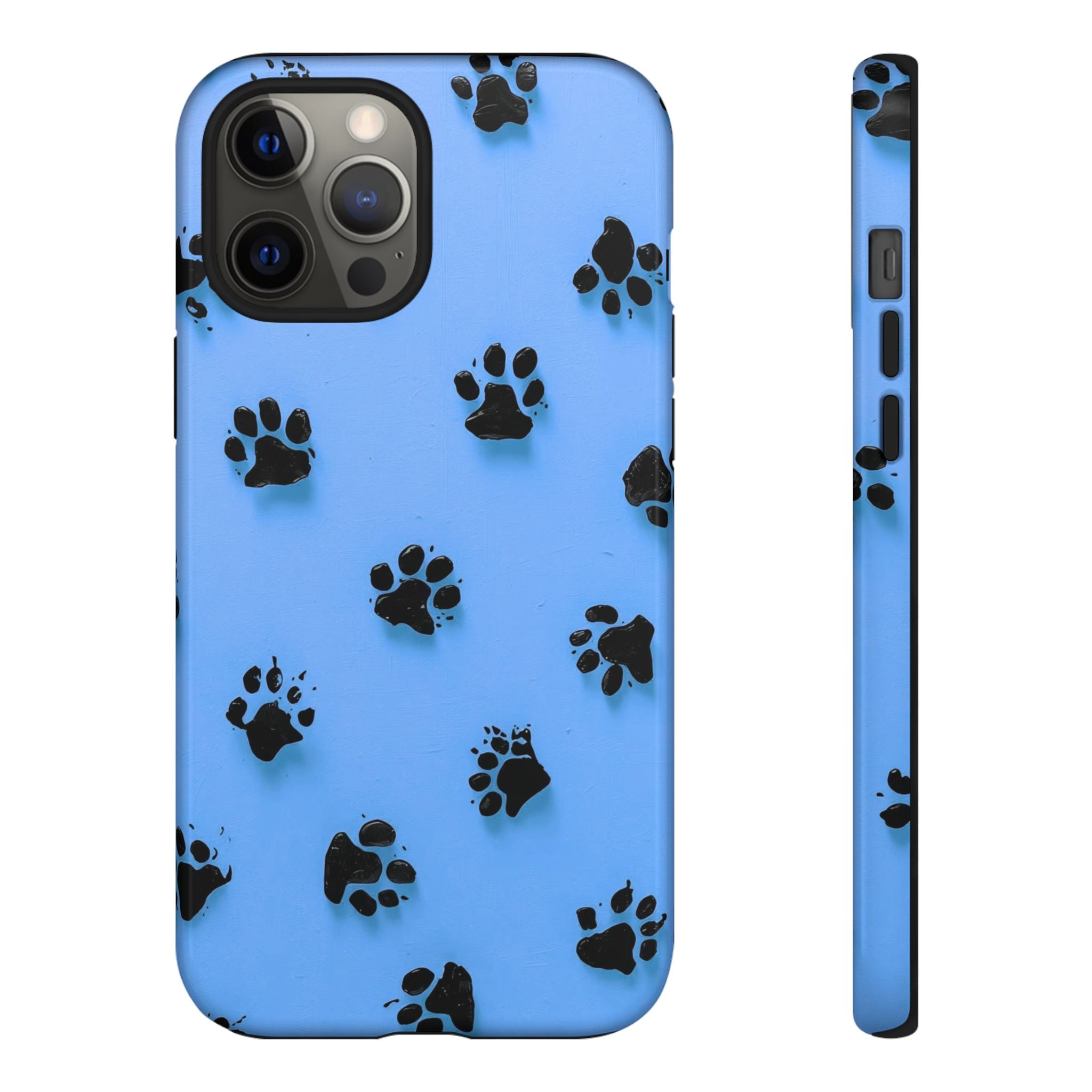 Blue Paw Print Tough iPhone Case — Protective Dog & Cat Lover Cover